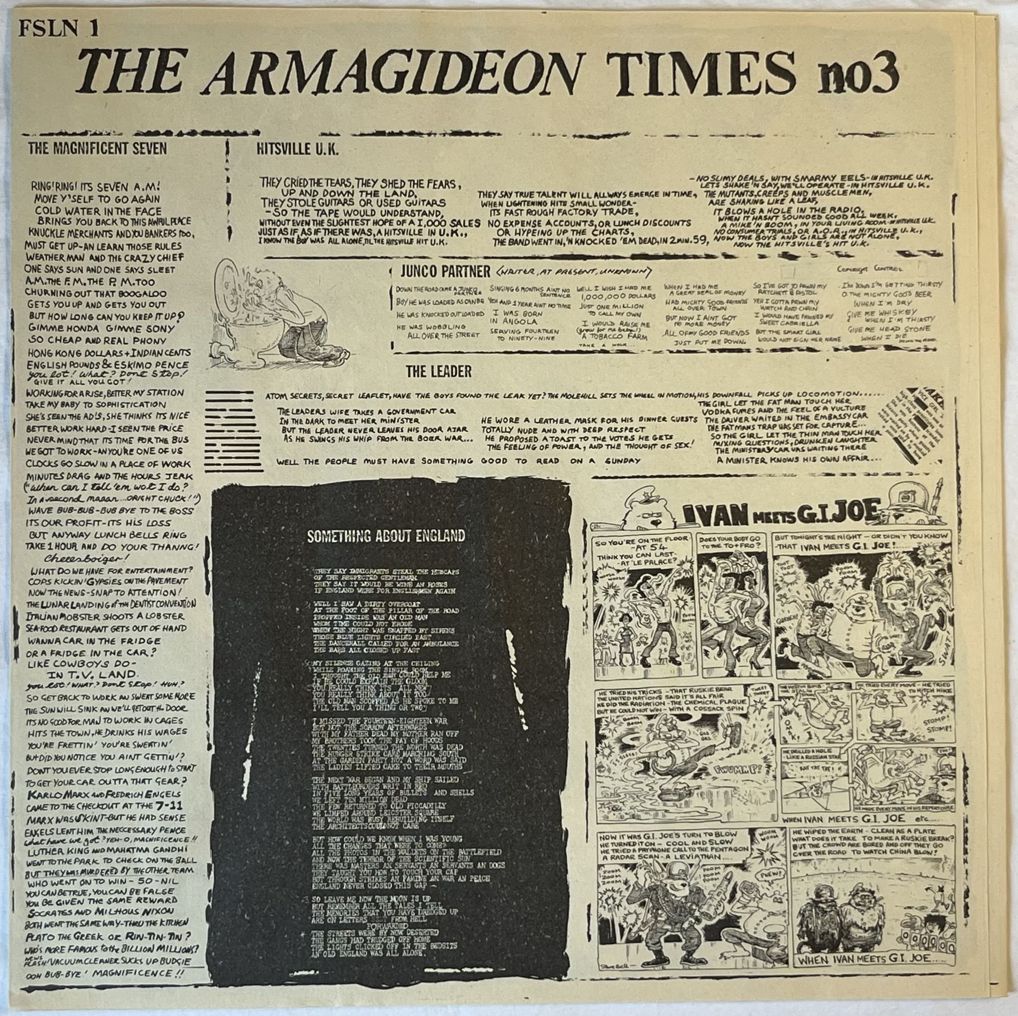 Omslagsbild för skivan THE CLASH sandinista! 3xLP -80 UK CBS FSLN 1