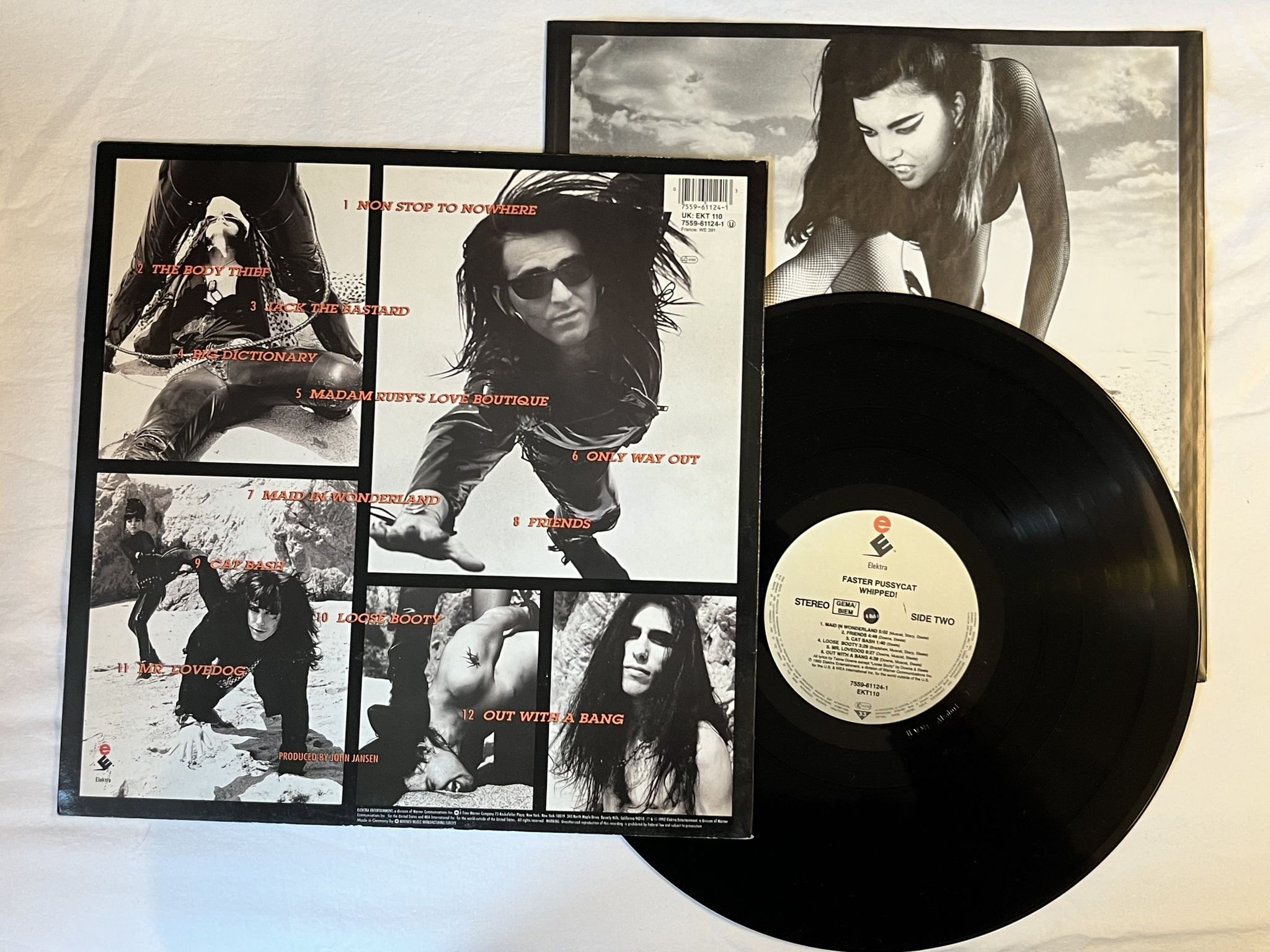 Omslagsbild för skivan FASTER PUSSYCAT whipped! LP -92 ELEKTRA 7559-61124-1.
