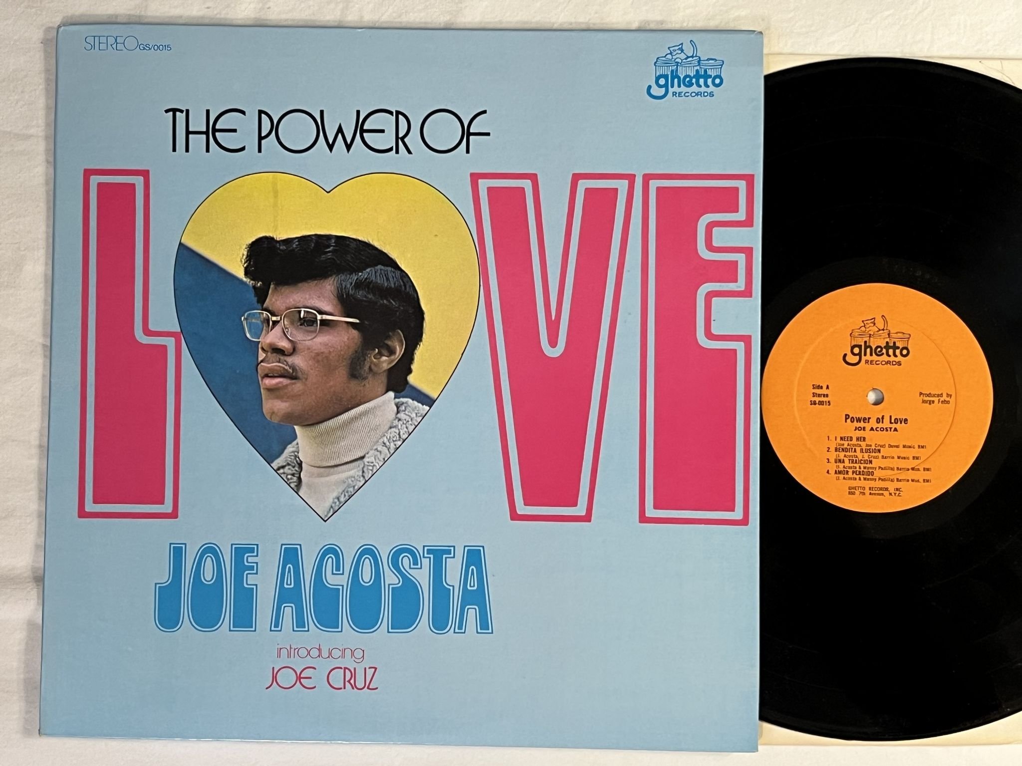 Omslagsbild för skivan JOE ACOSTA power of love LP -71 US GHETTO GS 0015 *** LATIN SOUL / SALSA ***