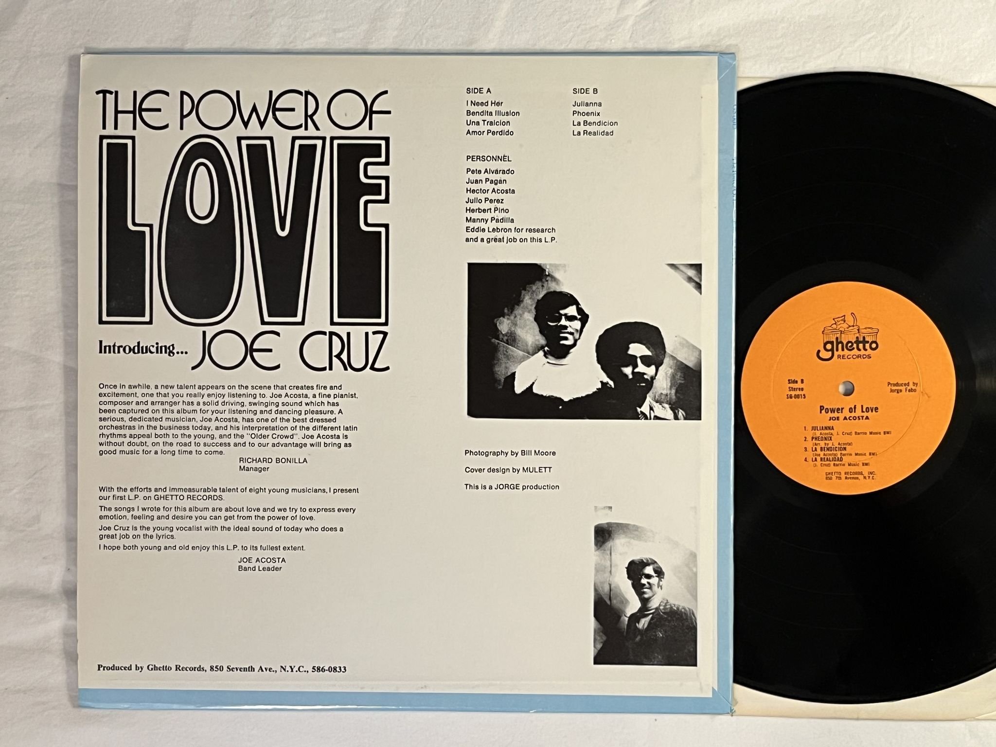 Omslagsbild för skivan JOE ACOSTA power of love LP -71 US GHETTO GS 0015 *** LATIN SOUL / SALSA ***