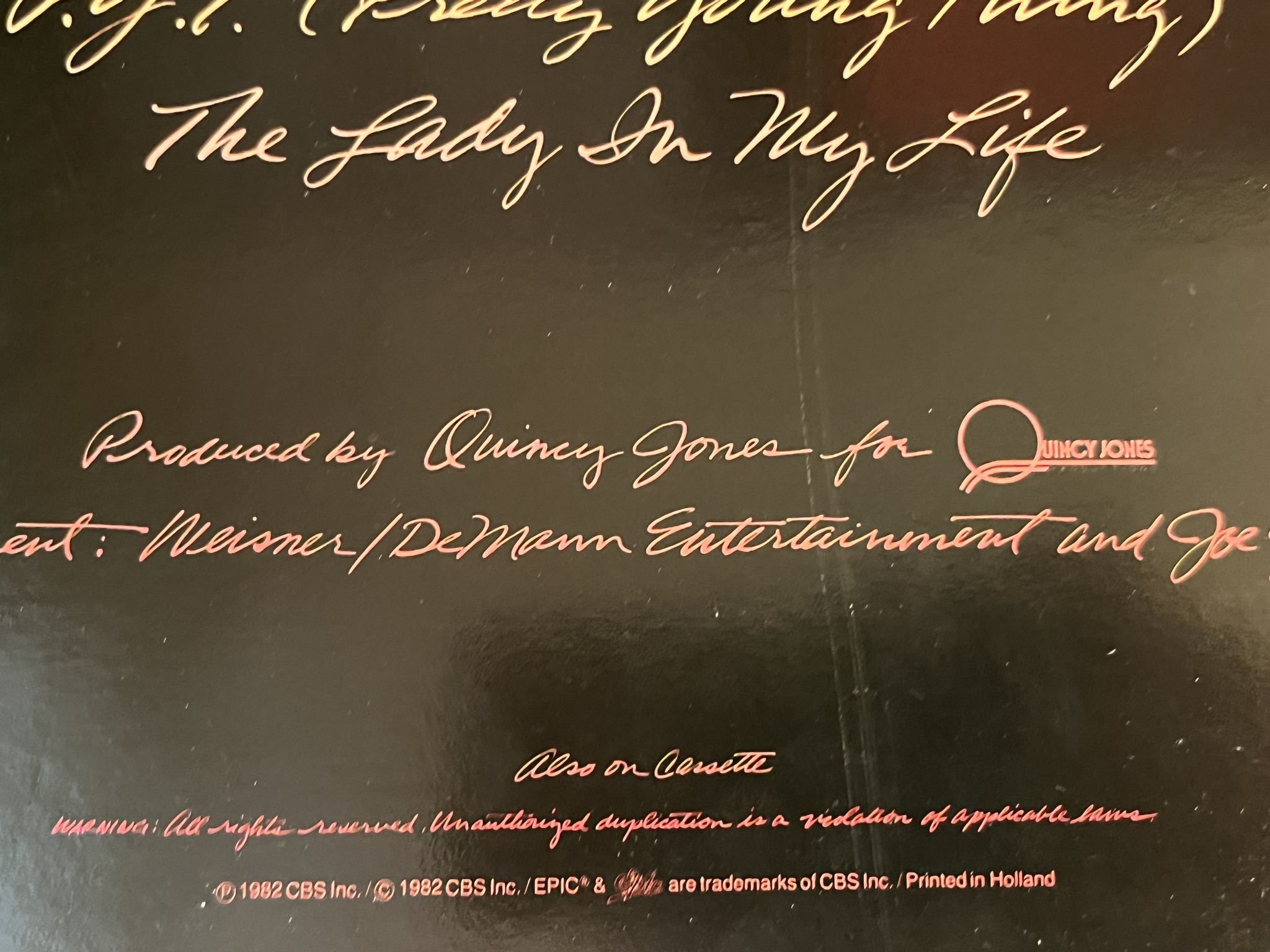 Omslagsbild för skivan MICHAEL JACKSON thriller LP -82 Hol EPIC EPC 85930 ** No Jackson as producer **