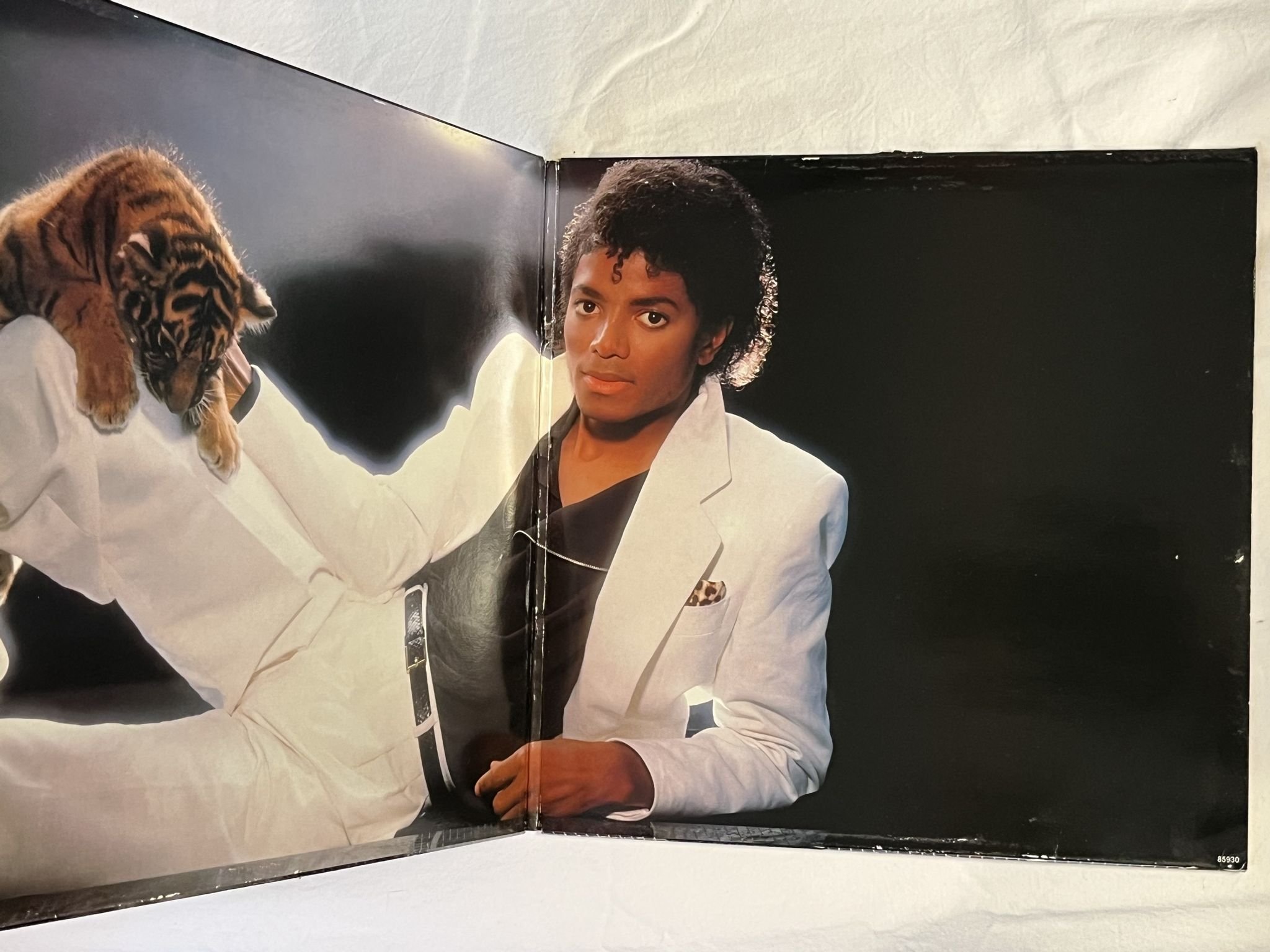 Omslagsbild för skivan MICHAEL JACKSON thriller LP -82 Hol EPIC EPC 85930 ** No Jackson as producer **