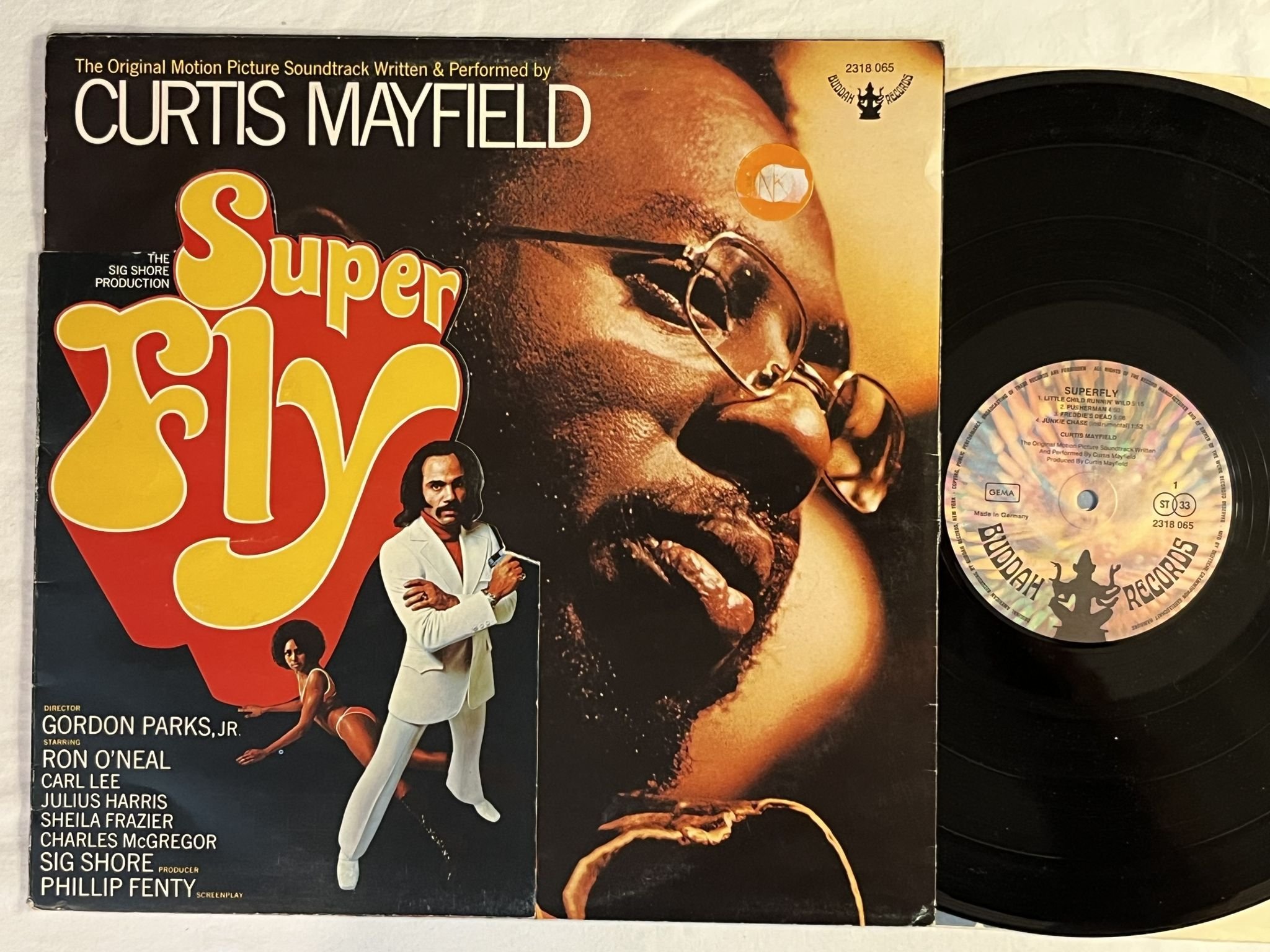Omslagsbild för skivan CURTIS MAYFIELD superfly LP -73 Ger BUDDAH 2318 065