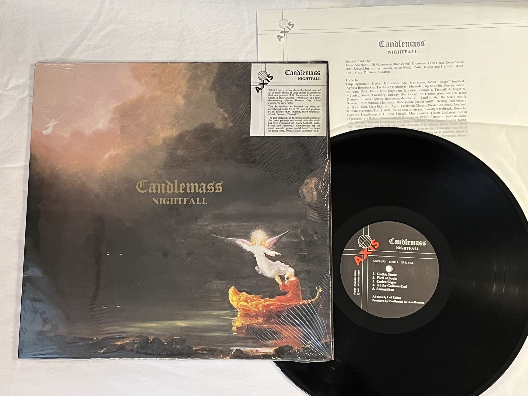 Omslagsbild för skivan CANDLEMASS nightfall LP -87 AXIS RECORDS AXIS LP3 ** DOOM METAL **
