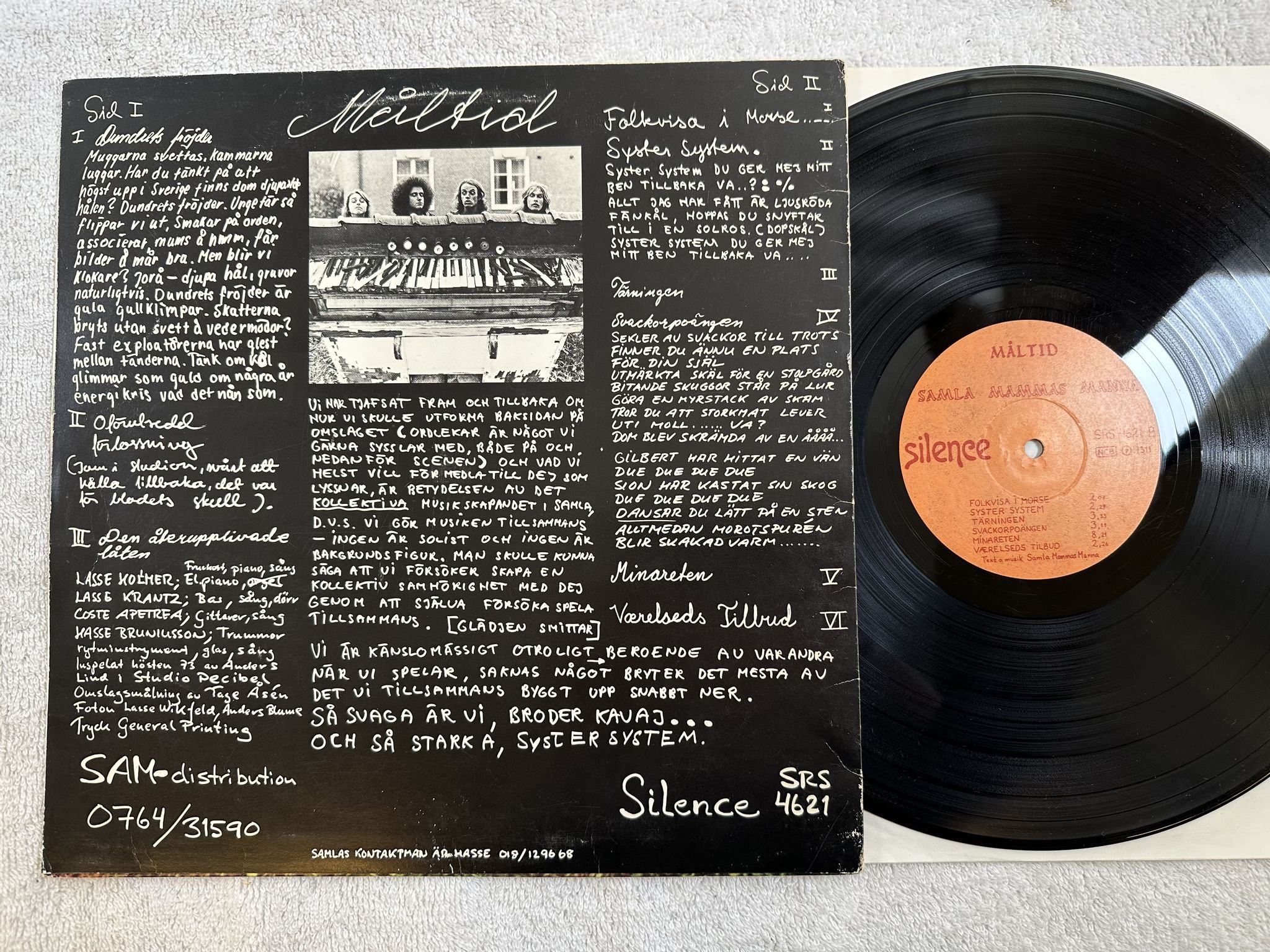 Omslagsbild för skivan SAMLA MAMMAS MANNA måltid LP -73 SILENCE SRS 4621