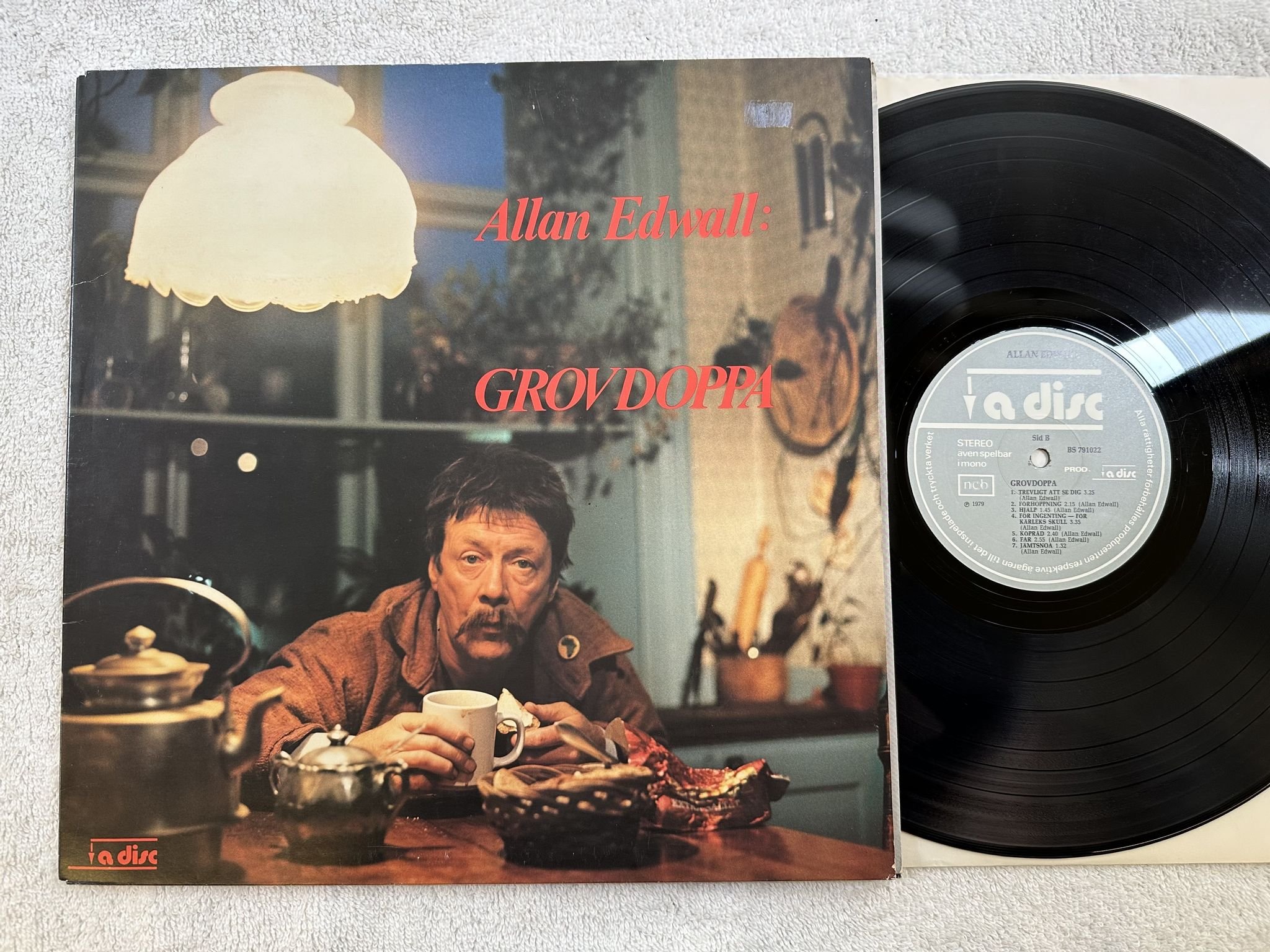 Omslagsbild för skivan ALLAN EDWALL grovdoppa LP -79 A DISC BS 791022
