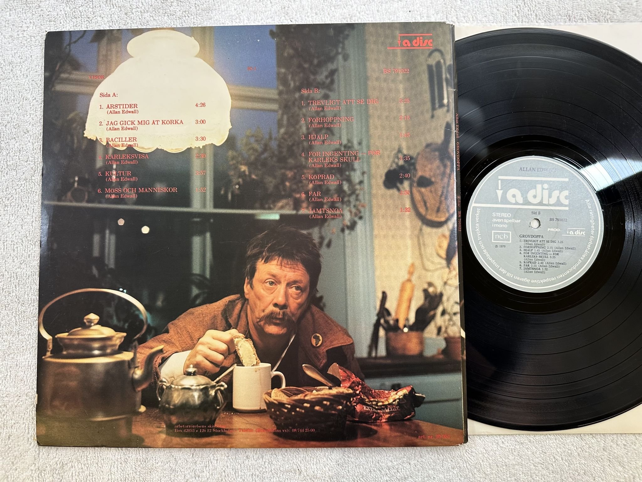 Omslagsbild för skivan ALLAN EDWALL grovdoppa LP -79 A DISC BS 791022