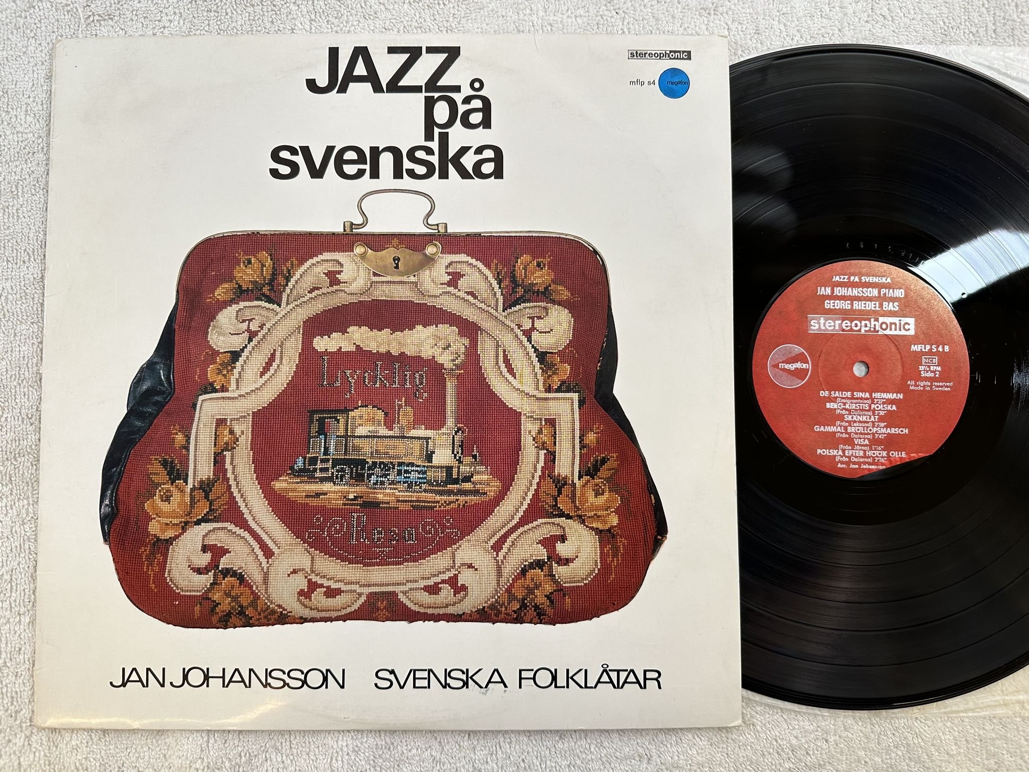 Omslagsbild för skivan JAN JOHANSSON jazz på svenska LP -64 Swe MEGAFON MFLP S4