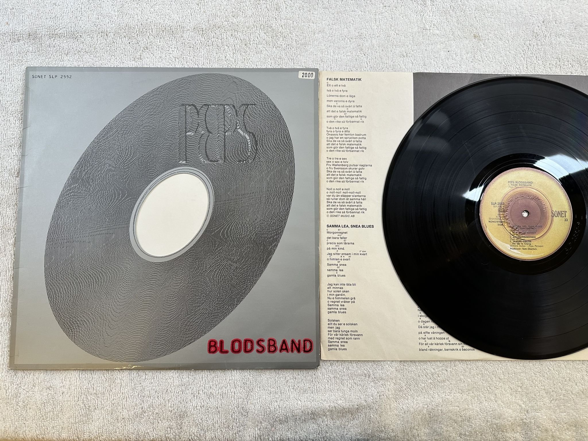 Omslagsbild för skivan PEPS BLODSBAND s/t LP -74 SONET SLP 2552