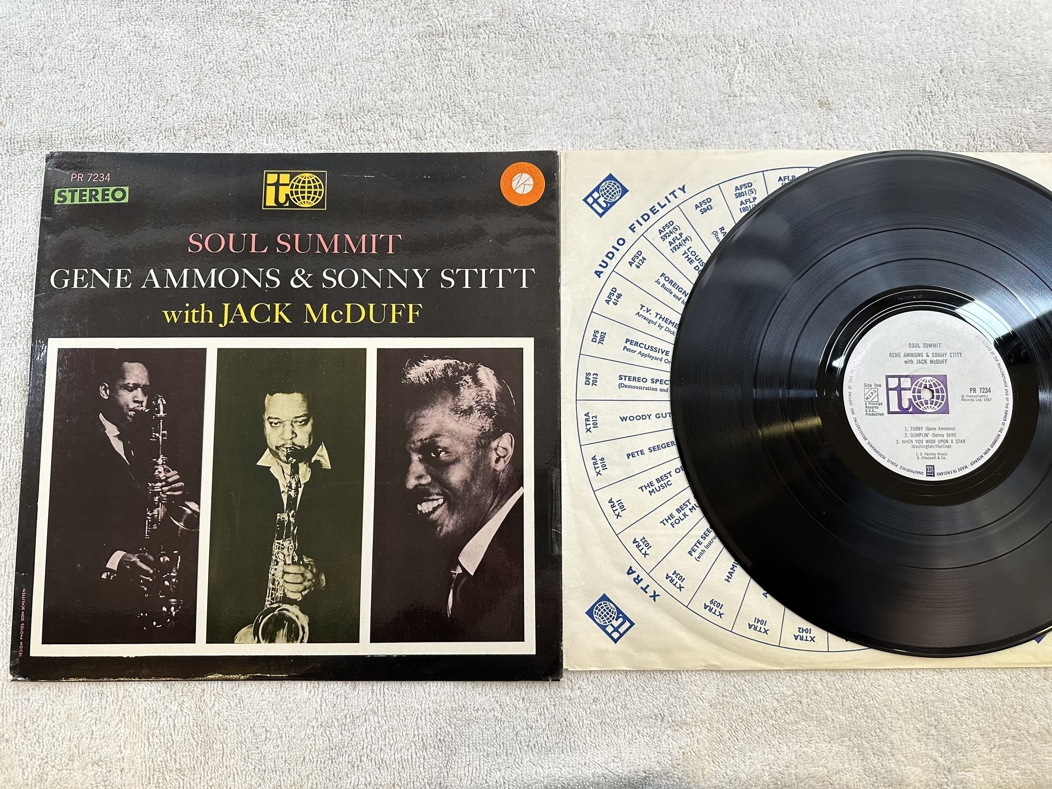 Omslagsbild för skivan GENE AMMONS & SONNY STITT w/ JACK McDUFF soul summit LP -67 UK TRANSATLANTIC