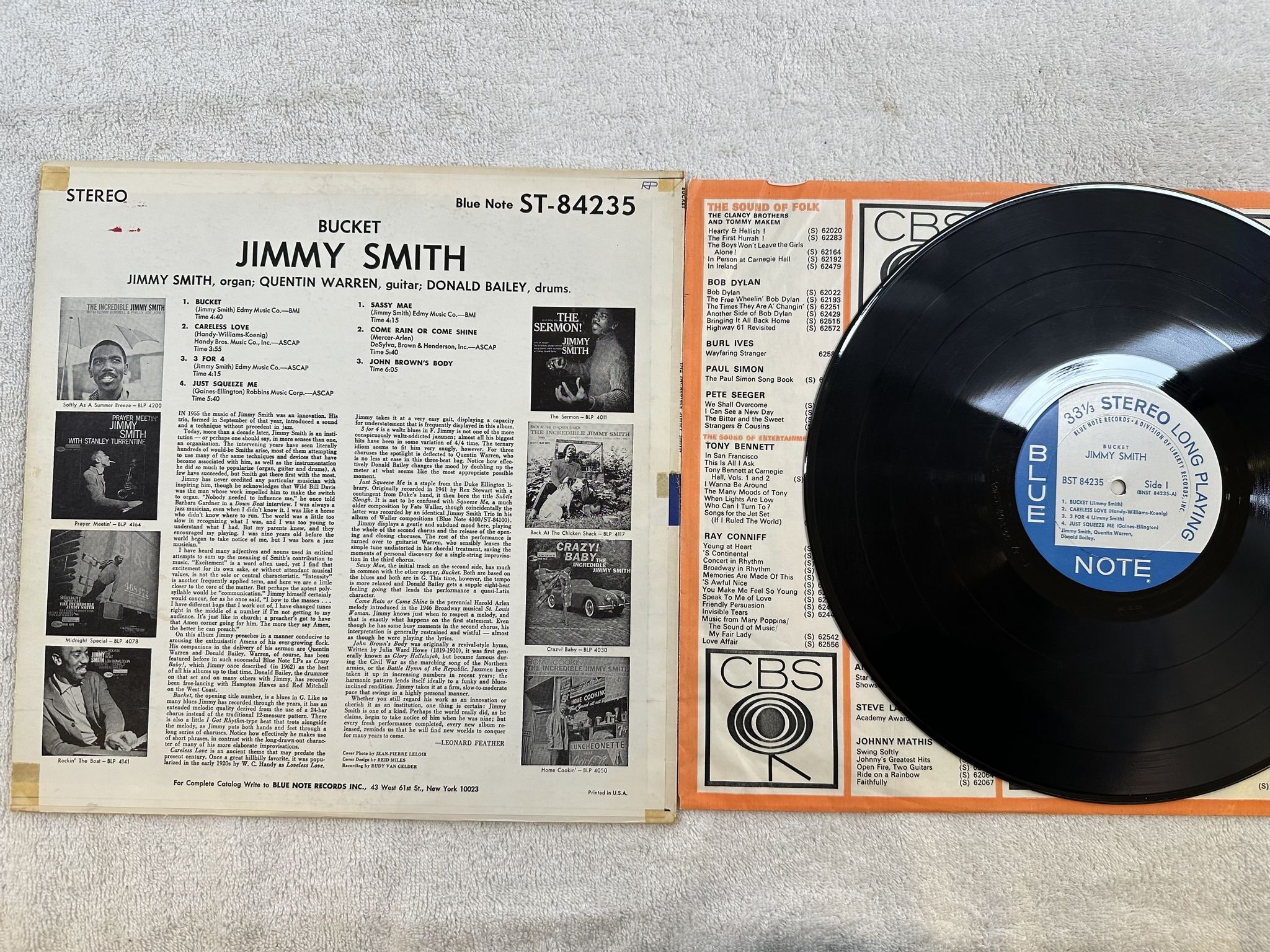 Omslagsbild för skivan JIMMY SMITH bucket LP US BLUE NOTE BST-84235