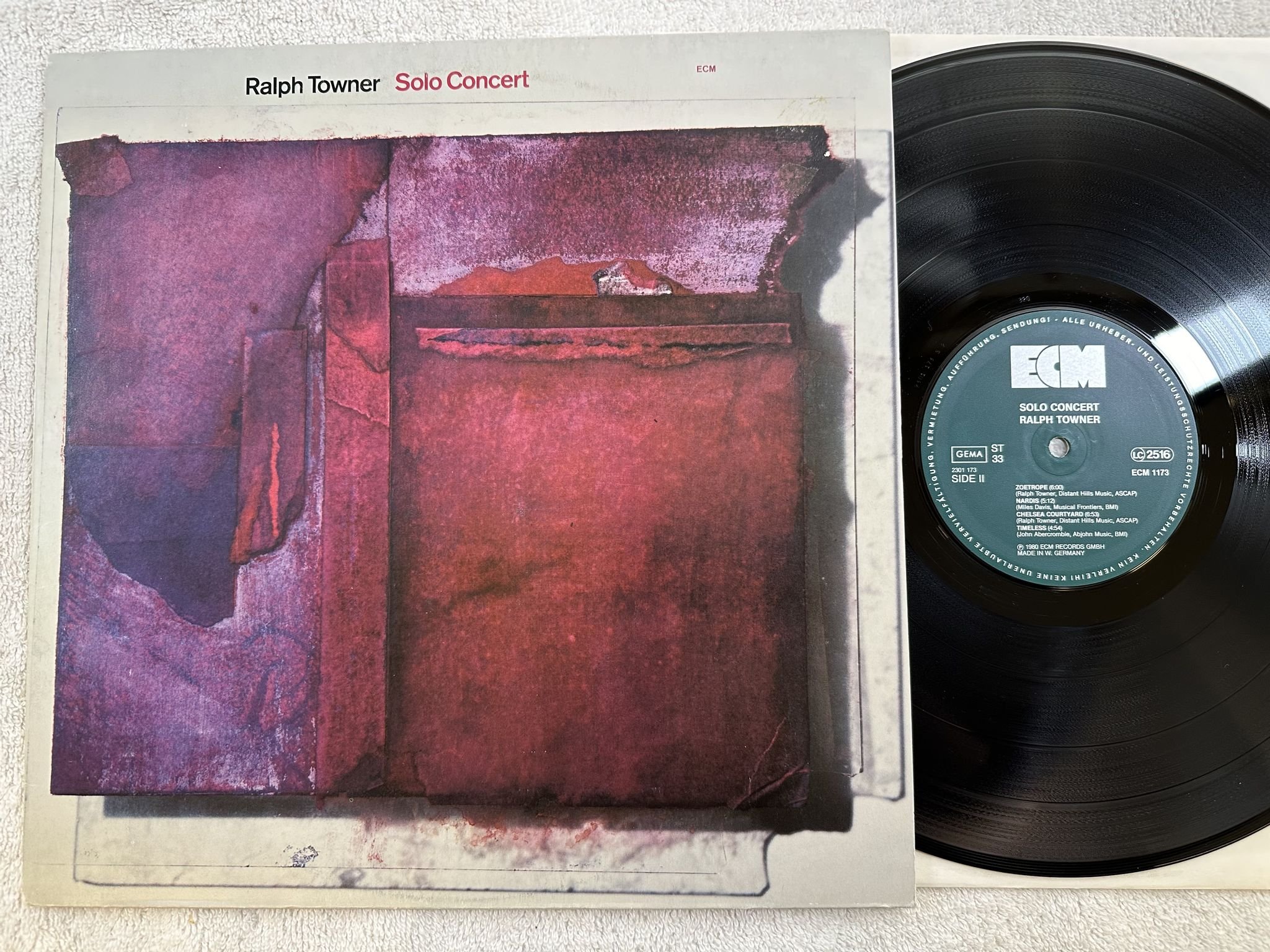 Omslagsbild för skivan RALPH TOWNER solo concert LP -80 Ger ECM 1173