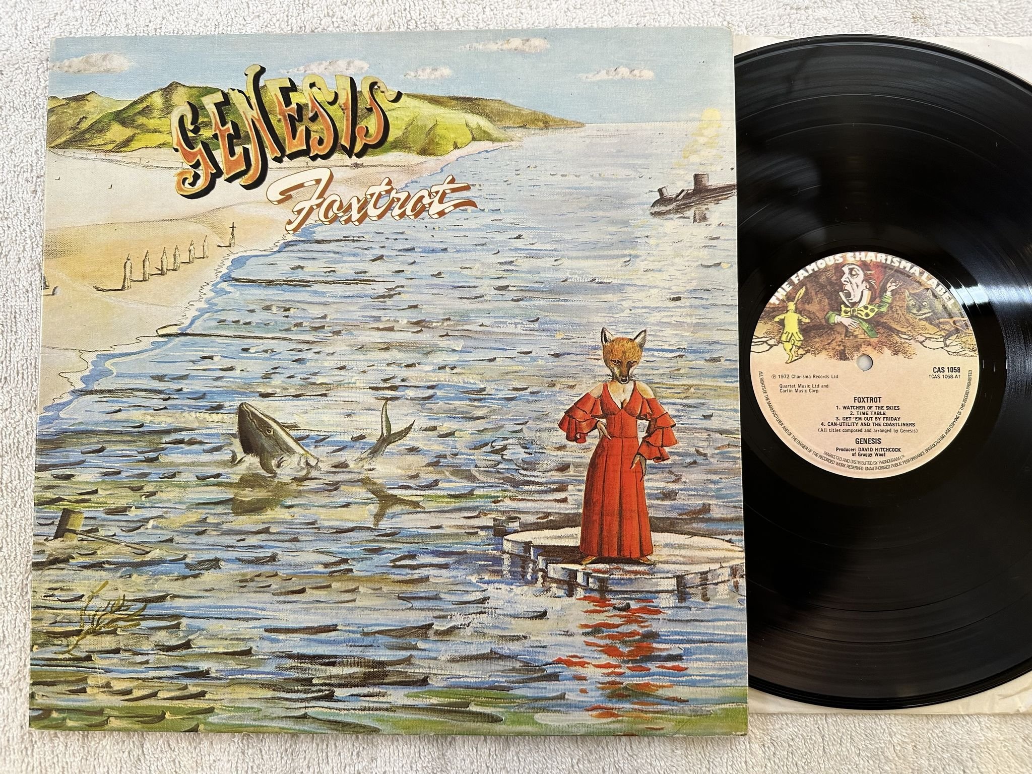 Omslagsbild för skivan GENESIS foxtrot LP UK THE FAMOUS CHARISMA LABEL CAS 1058