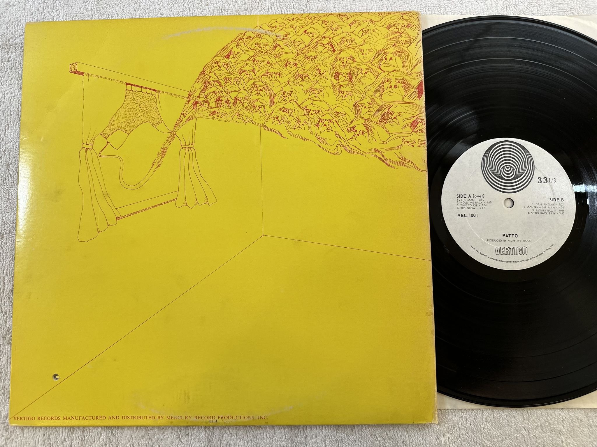 Omslagsbild för skivan PATTO s/t LP -71 US VERTIGO VEL-1001