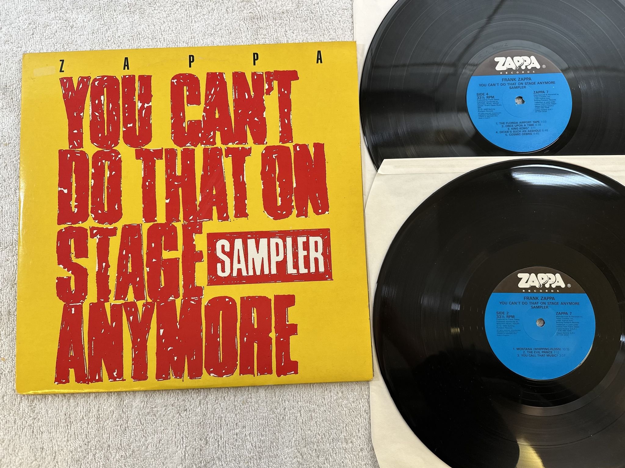 Omslagsbild för skivan FRANK ZAPPA you can't do that on stage anymore sampler 2xLP -88 ZAPPA 7