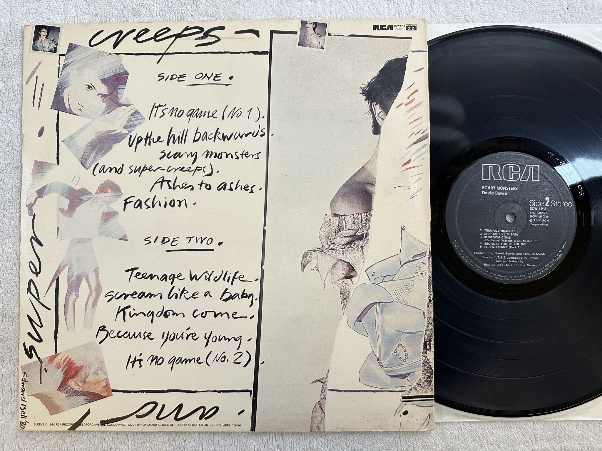 Omslagsbild för skivan DAVID BOWIE scary monsters LP -80 UK RCA BOW LP 2