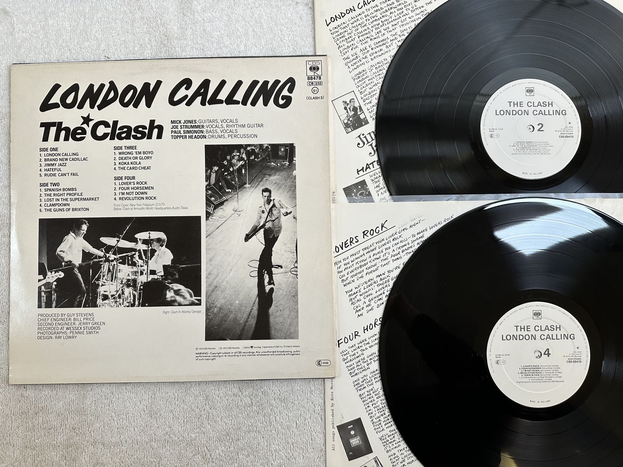 Omslagsbild för skivan THE CLASH London calling 2xLP -79 Hol CBS 88478