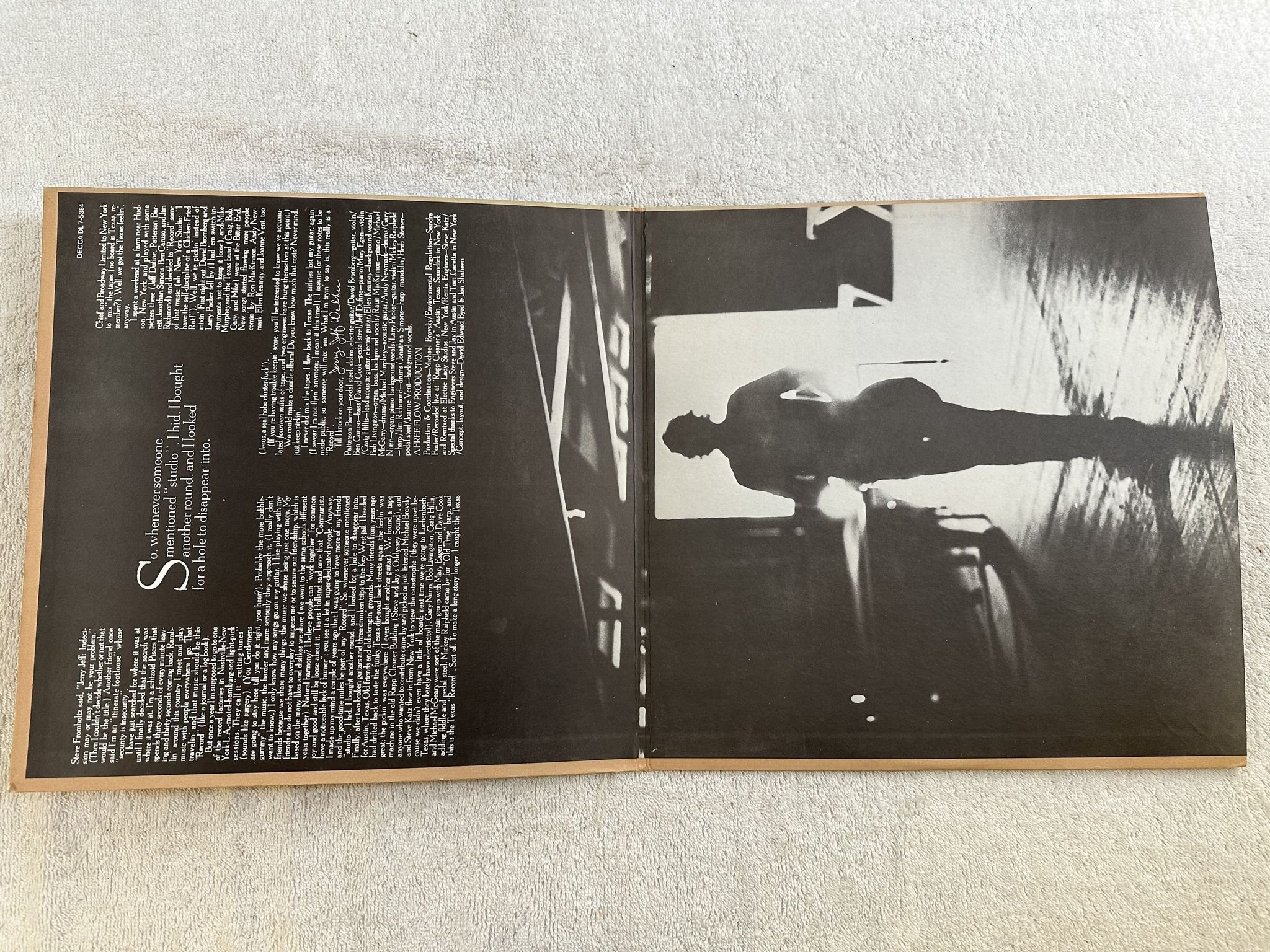 Omslagsbild för skivan JERRY JEFF WALKER s/t LP US DECCA DL 7-5384 *** TAN LABEL ***