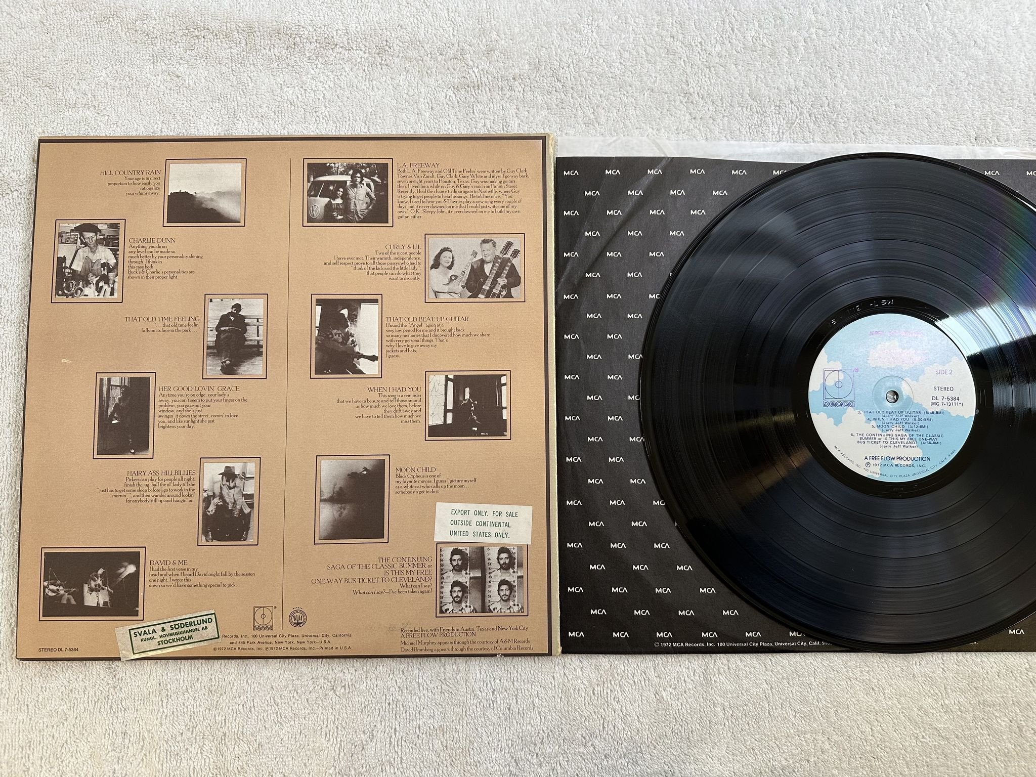 Omslagsbild för skivan JERRY JEFF WALKER s/t LP US DECCA DL 7-5384 *** TAN LABEL ***