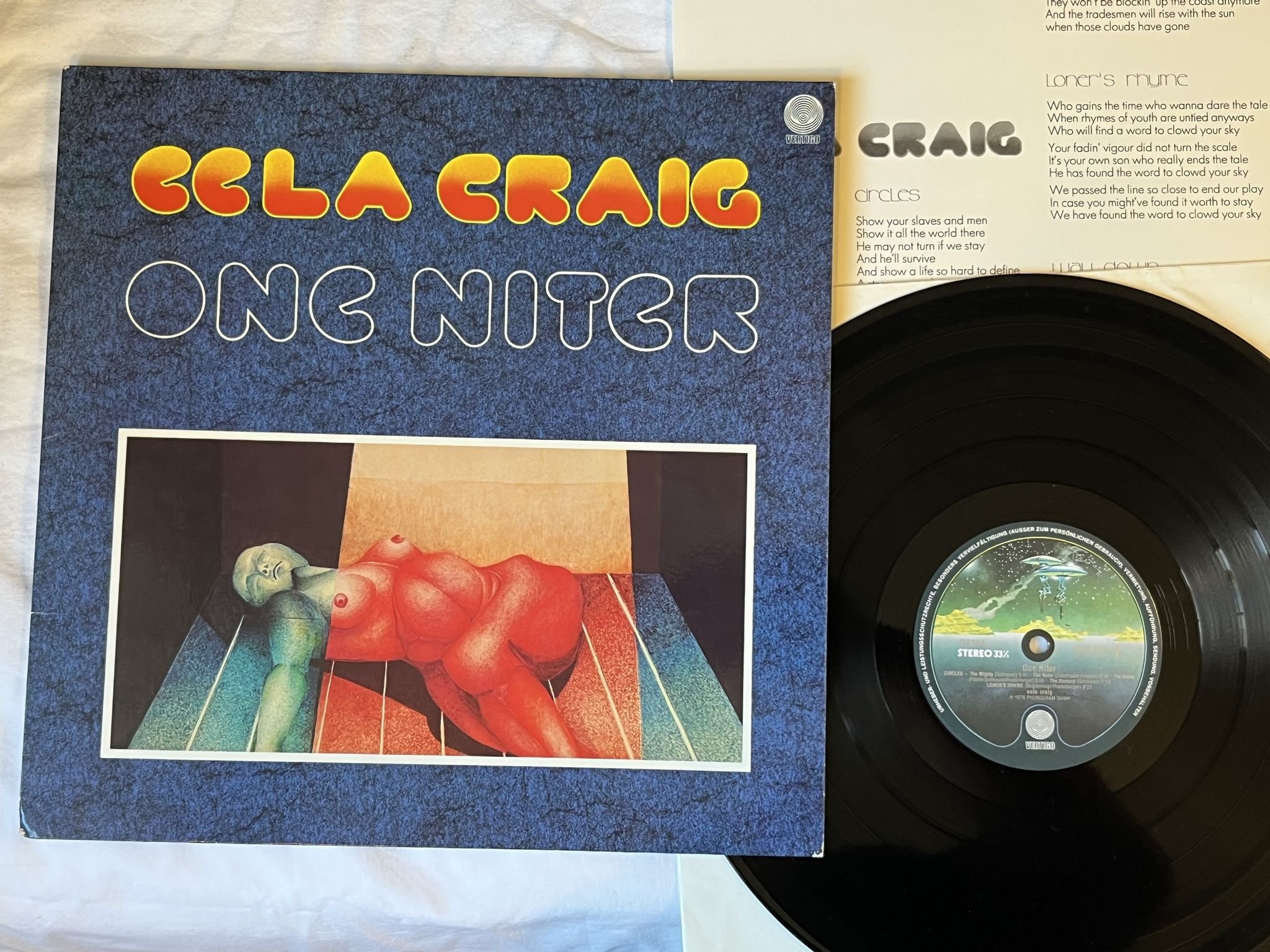 Omslagsbild för skivan CELA CRAIG one niter LP -76 Ger VERTIGO 6360635