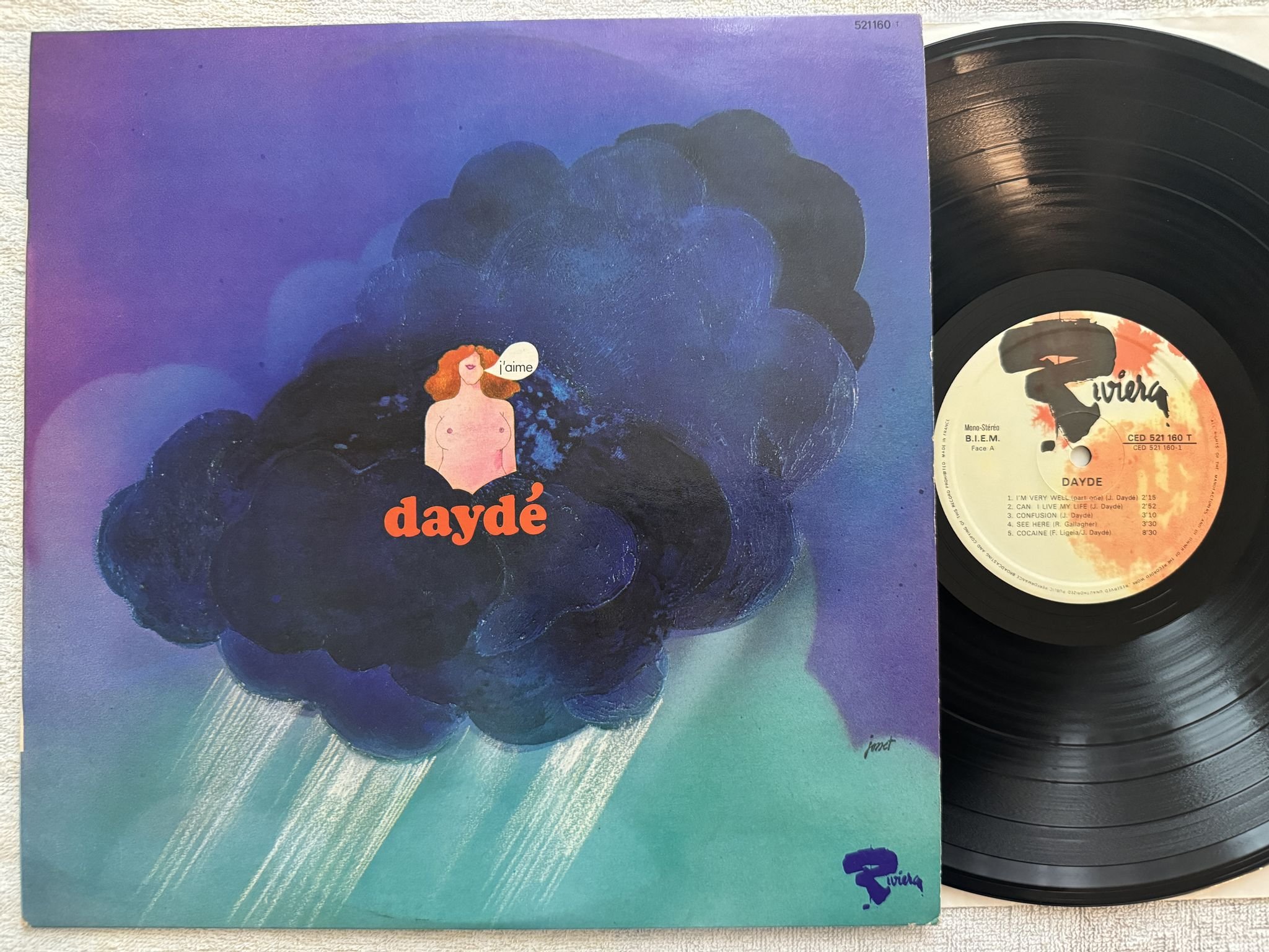 Omslagsbild för skivan DAYDE Daydé LP -71 Fra RIVIERA CED 521 160 T *** PSYCH / BLUES ***