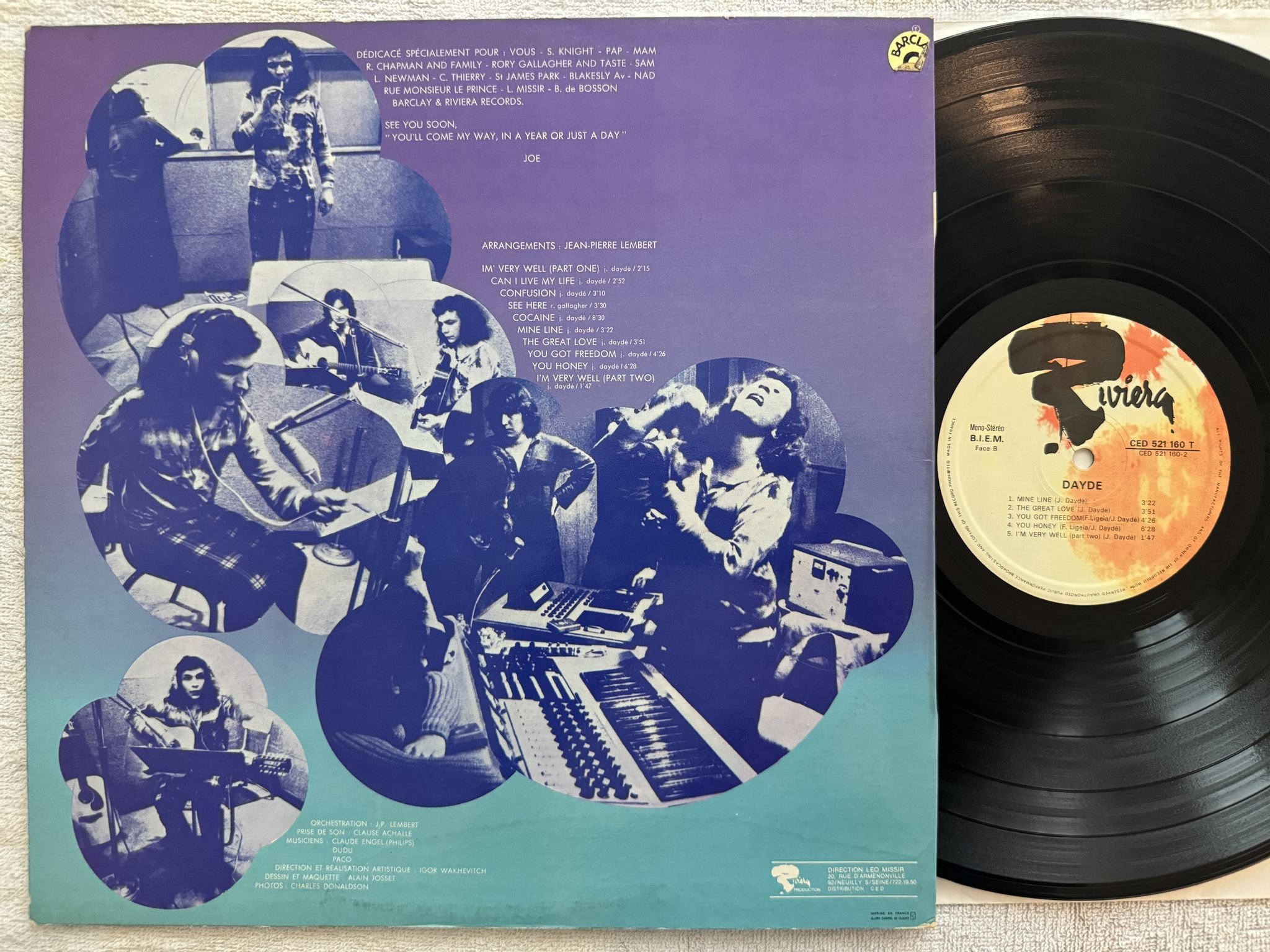 Omslagsbild för skivan DAYDE Daydé LP -71 Fra RIVIERA CED 521 160 T *** PSYCH / BLUES ***