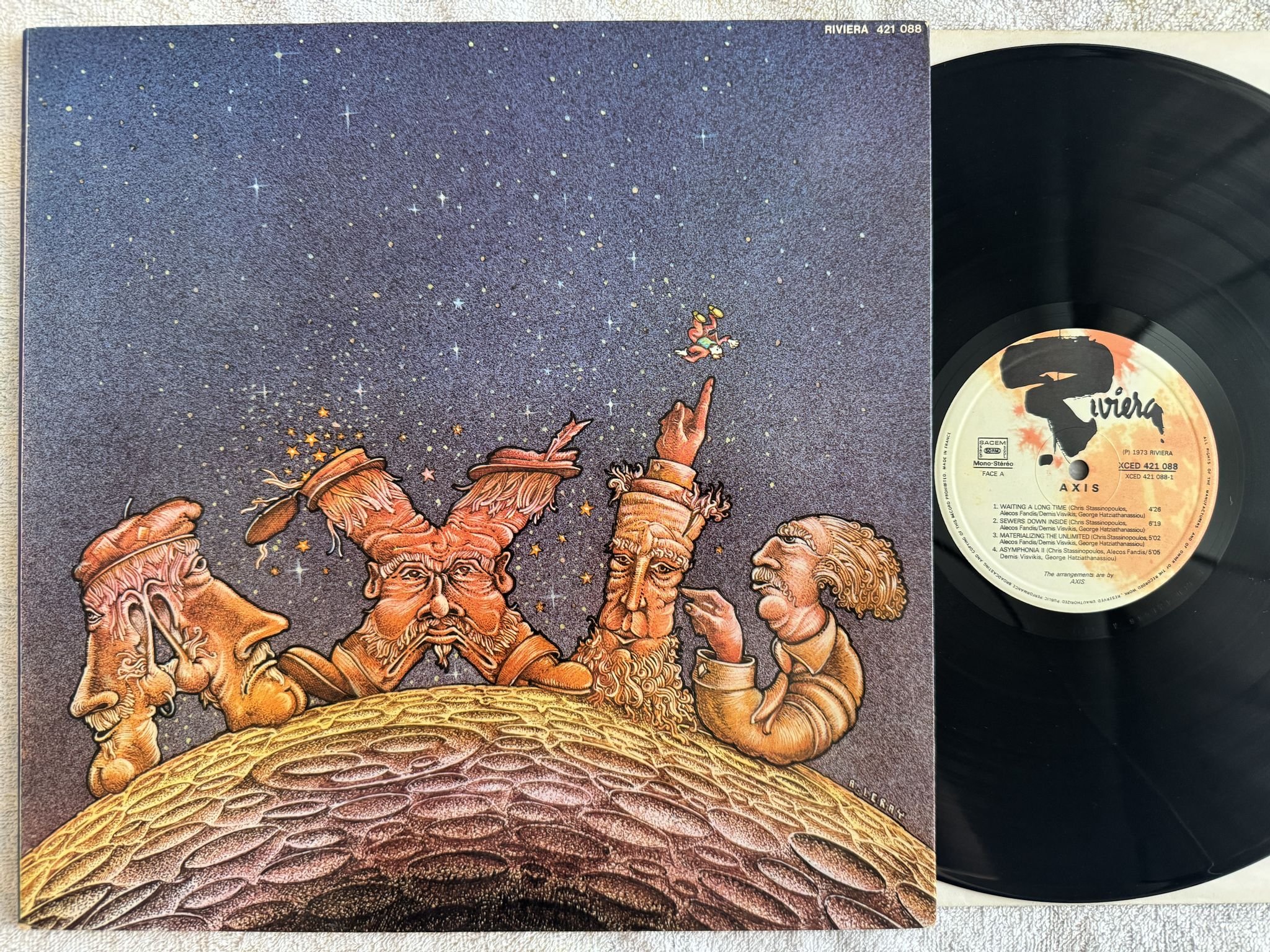 Omslagsbild för skivan AXIS s/t LP -73 Fra RIVIERA XCED 421 088