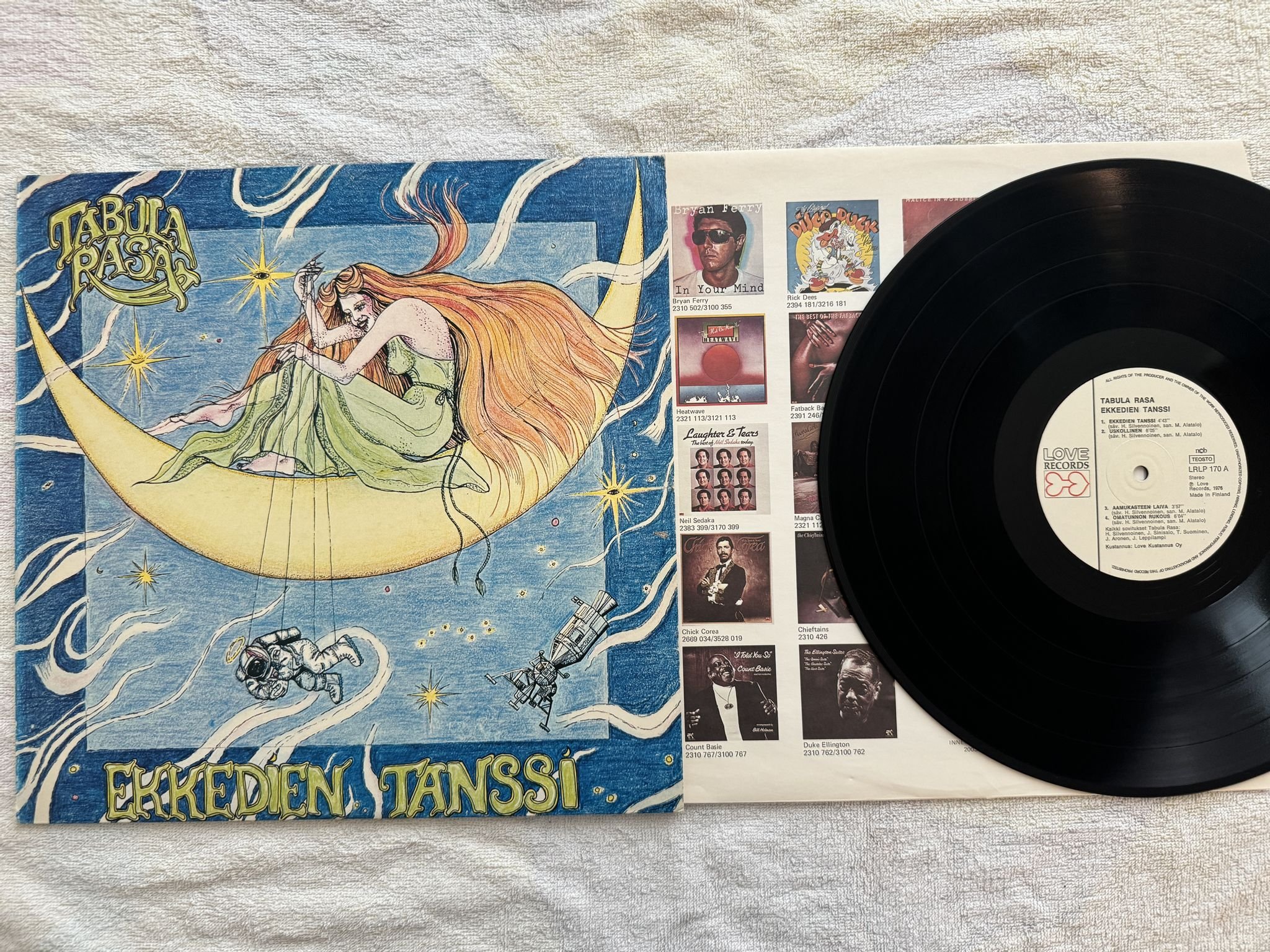 Omslagsbild för skivan TABULA RASA Ekkedien Tanssi LP -76 Finland LOVE LRLP 170 *** RARE PROGG ***