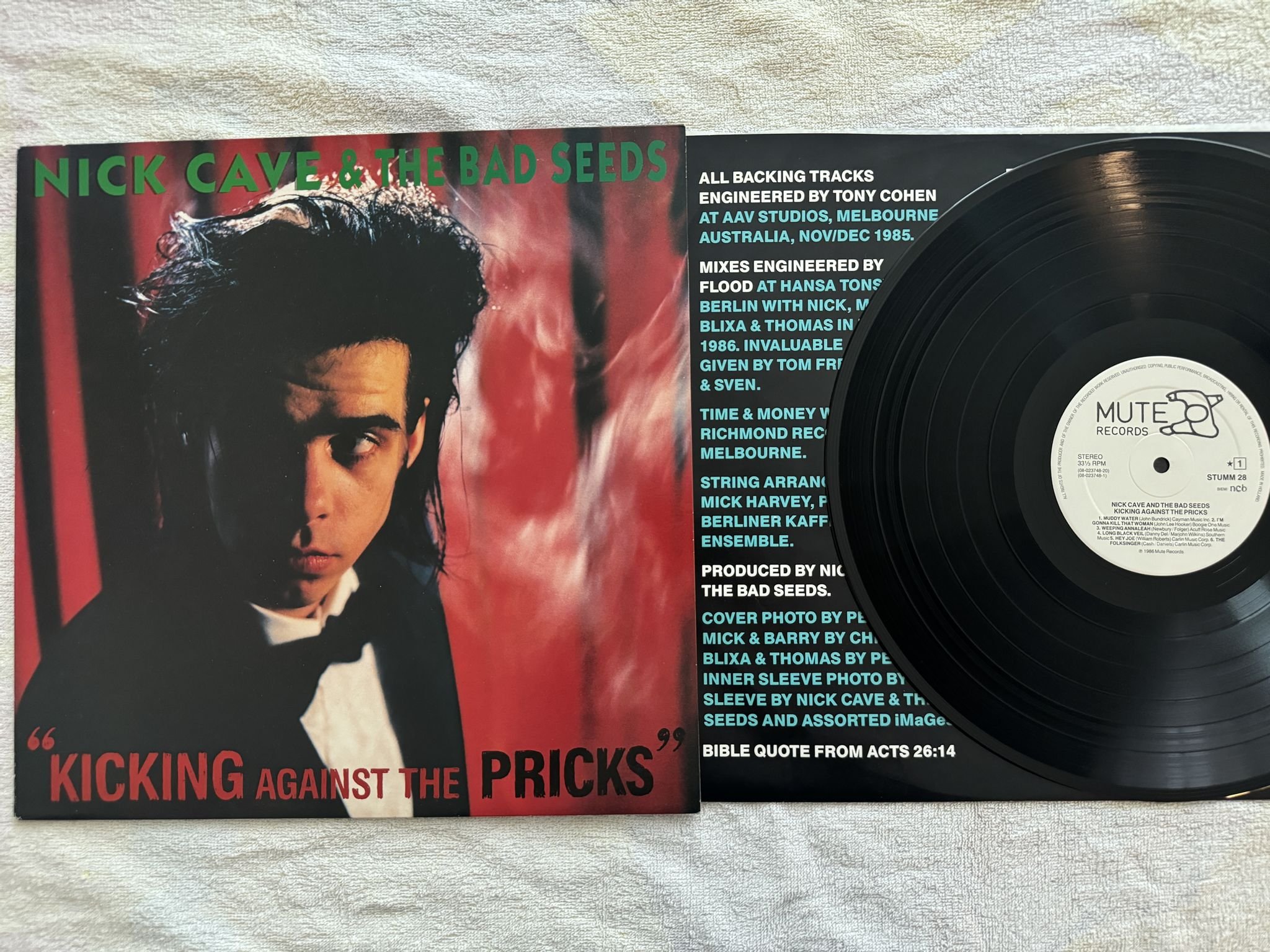 Omslagsbild för skivan NICK CAVE Kicking Against The Pricks LP -86 ncb MUTE STUMM 28