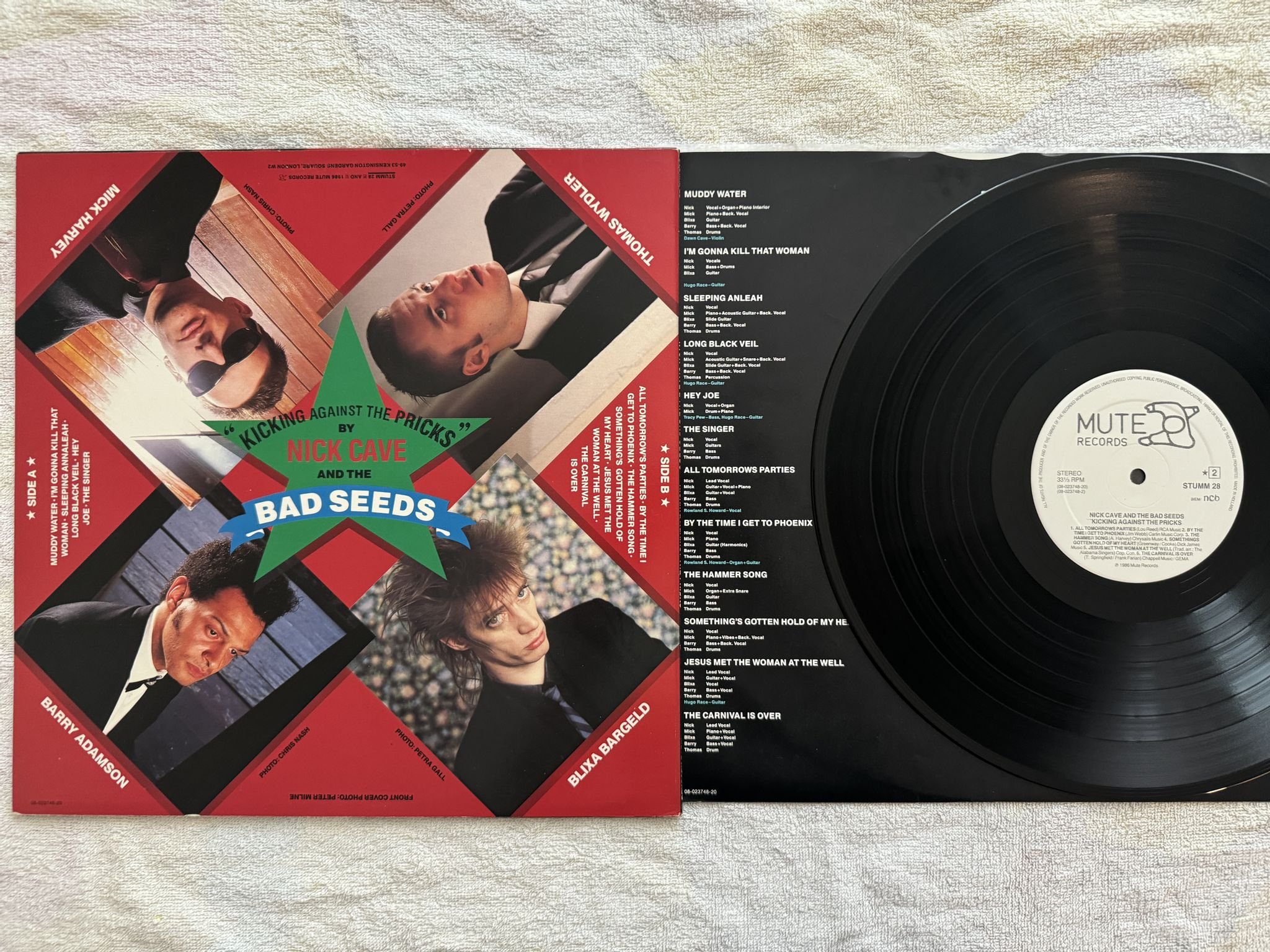 Omslagsbild för skivan NICK CAVE Kicking Against The Pricks LP -86 ncb MUTE STUMM 28