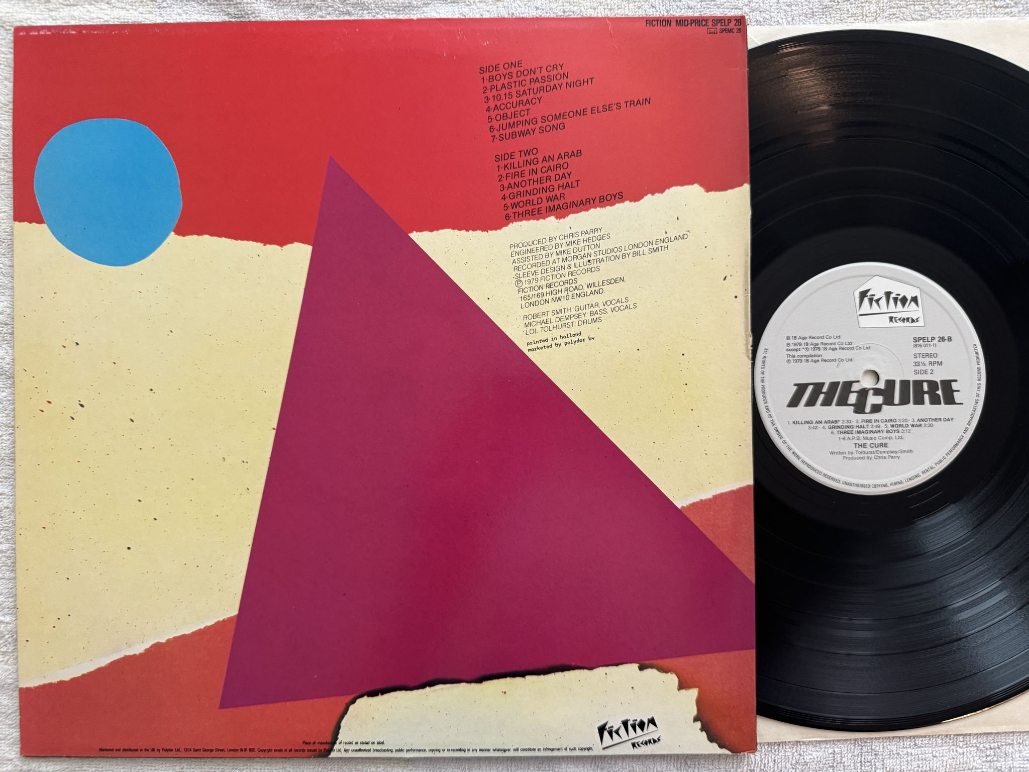 Omslagsbild för skivan THE CURE Boys Don't Cry LP -83/86 UK FICTION SPELP 26