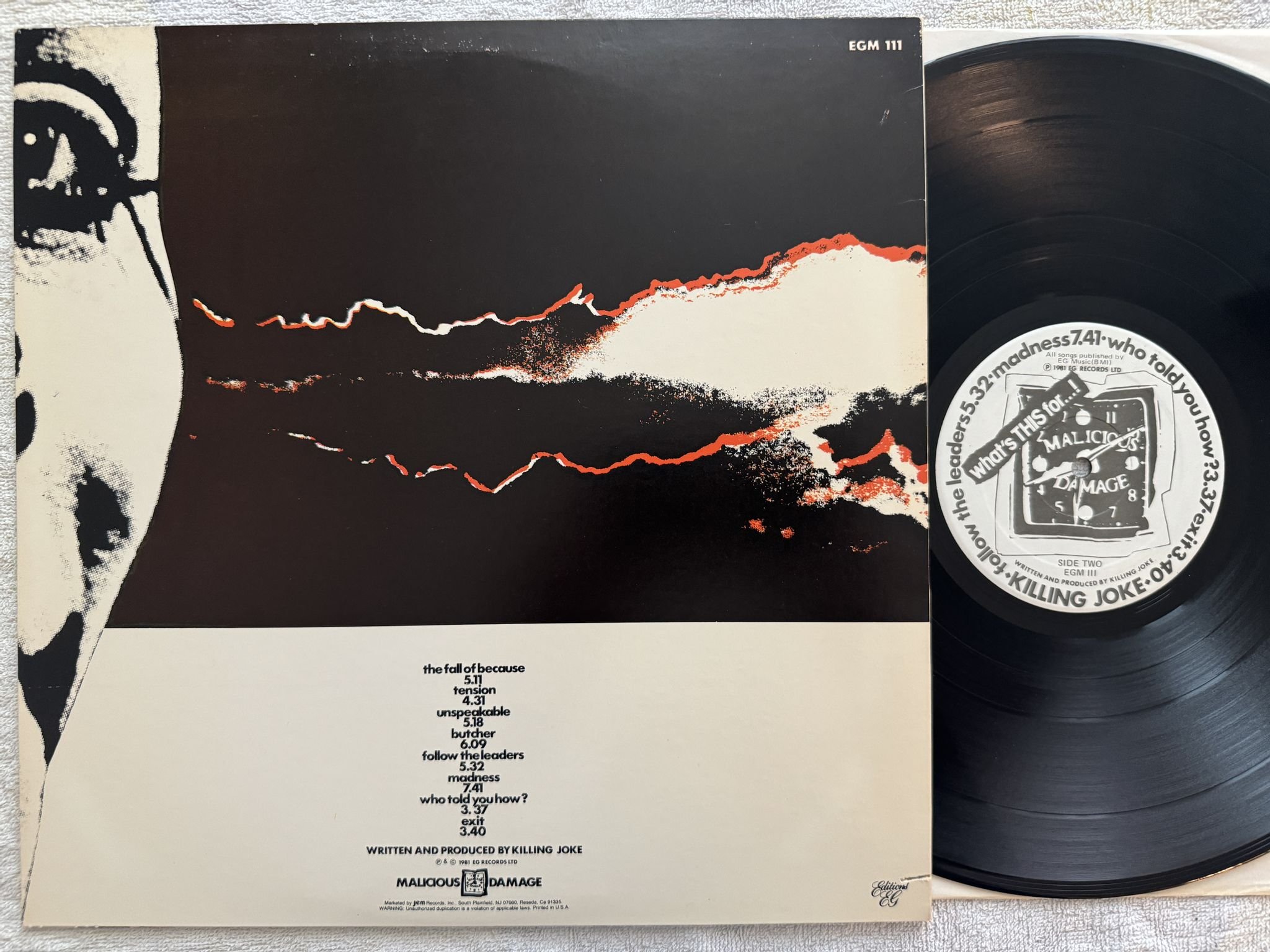 Omslagsbild för skivan KILLING JOKE What's This For...! LP -81 US Editions EG – EGM 111