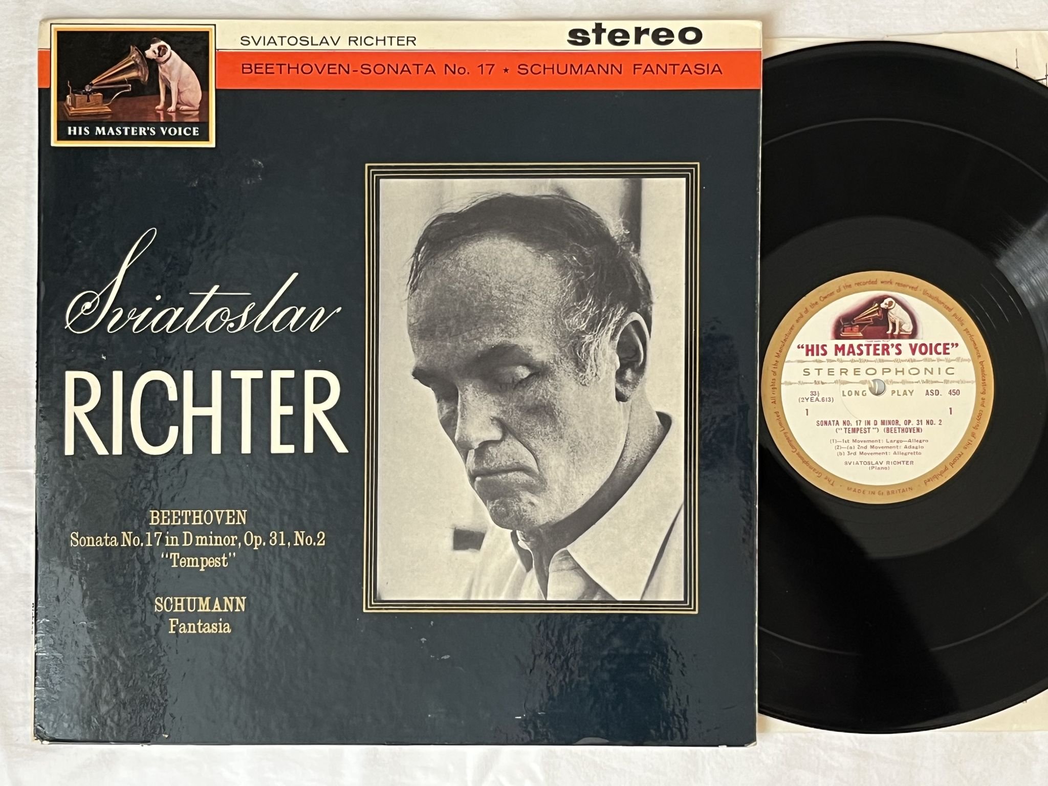 Omslagsbild för skivan RICHTER Schumann: fantasia in C major op 17 LP -61 UK HMV ASD 450