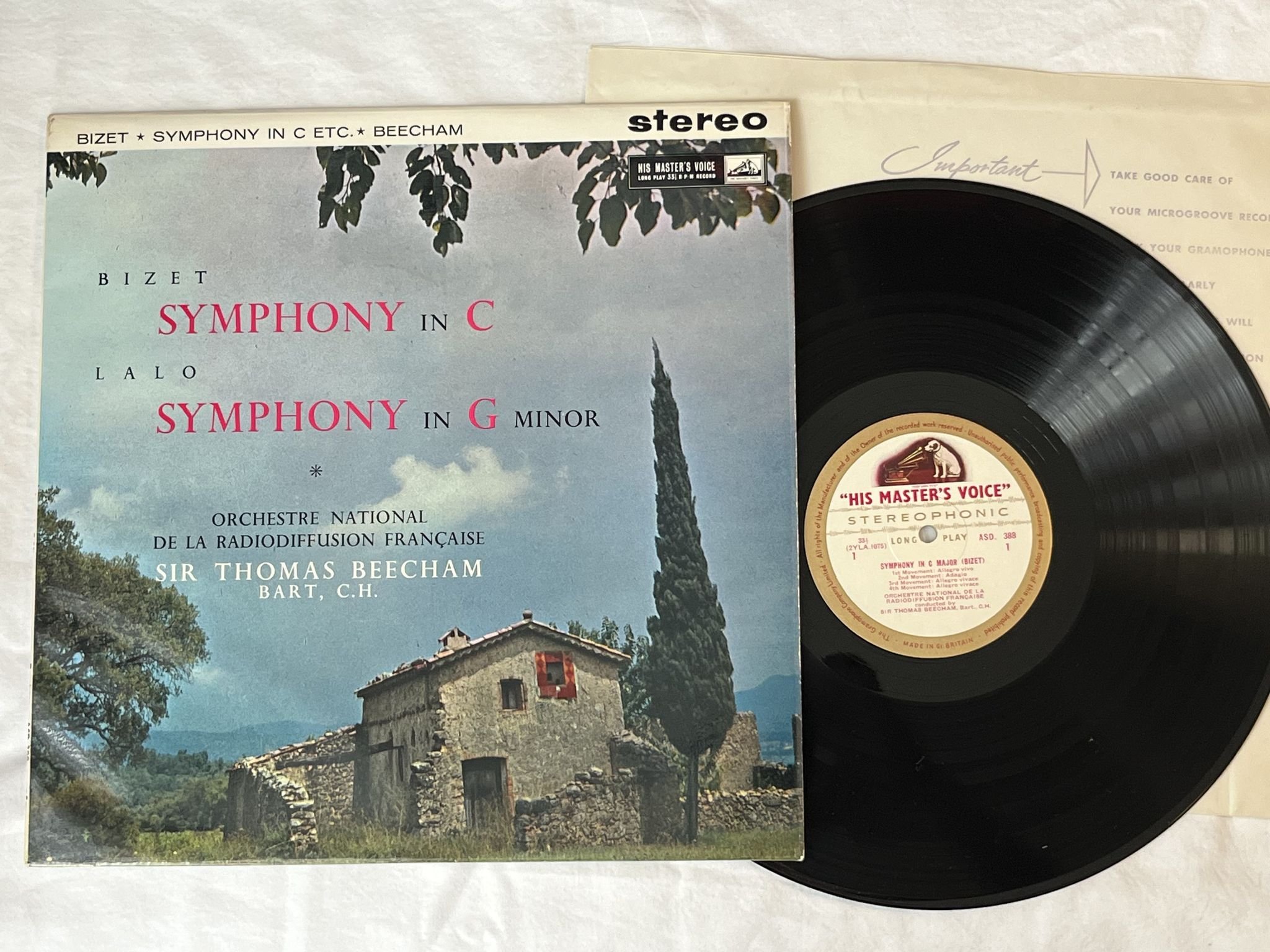 Omslagsbild för skivan BEECHAM Bizet: Symphony in C Major LP -61 UK HMV ASD 388