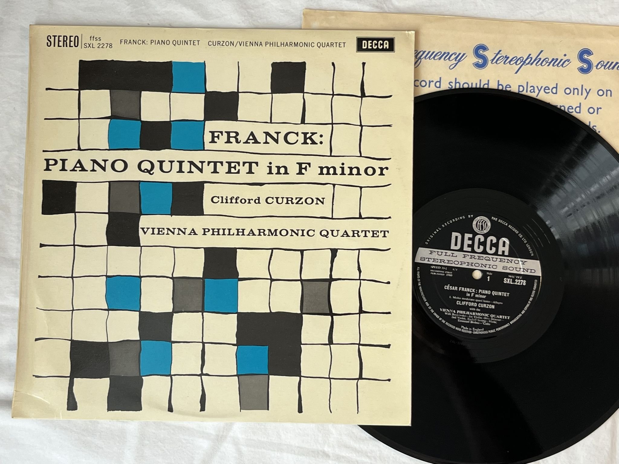 Omslagsbild för skivan CURZON franck: piano quintet in F minor LP -61 UK DECCA SXL 2278
