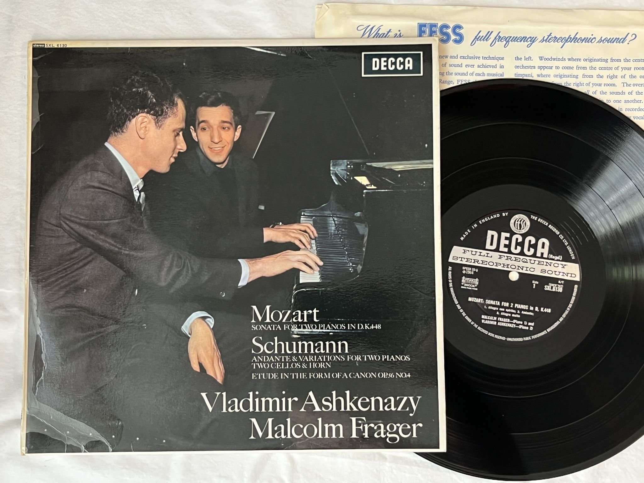 Omslagsbild för skivan ASHKENAZY Mozart: Sonata for two pianos in D K448 LP -64 UK DECCA SXL 6130