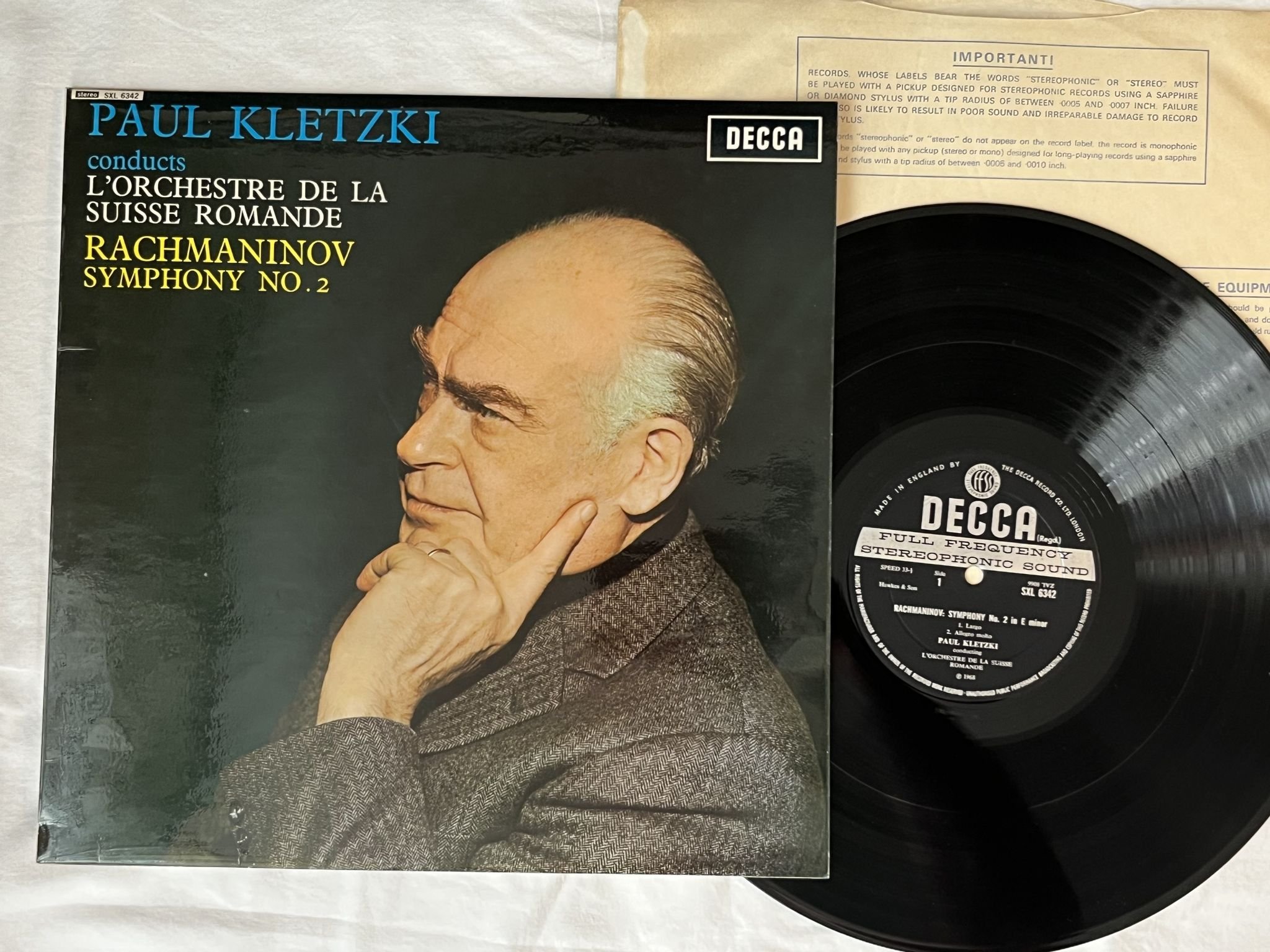 Omslagsbild för skivan KLETZKI Rachmaninov: Symphony No 2 in E minor LP -68 UK DECCA SXL 6342
