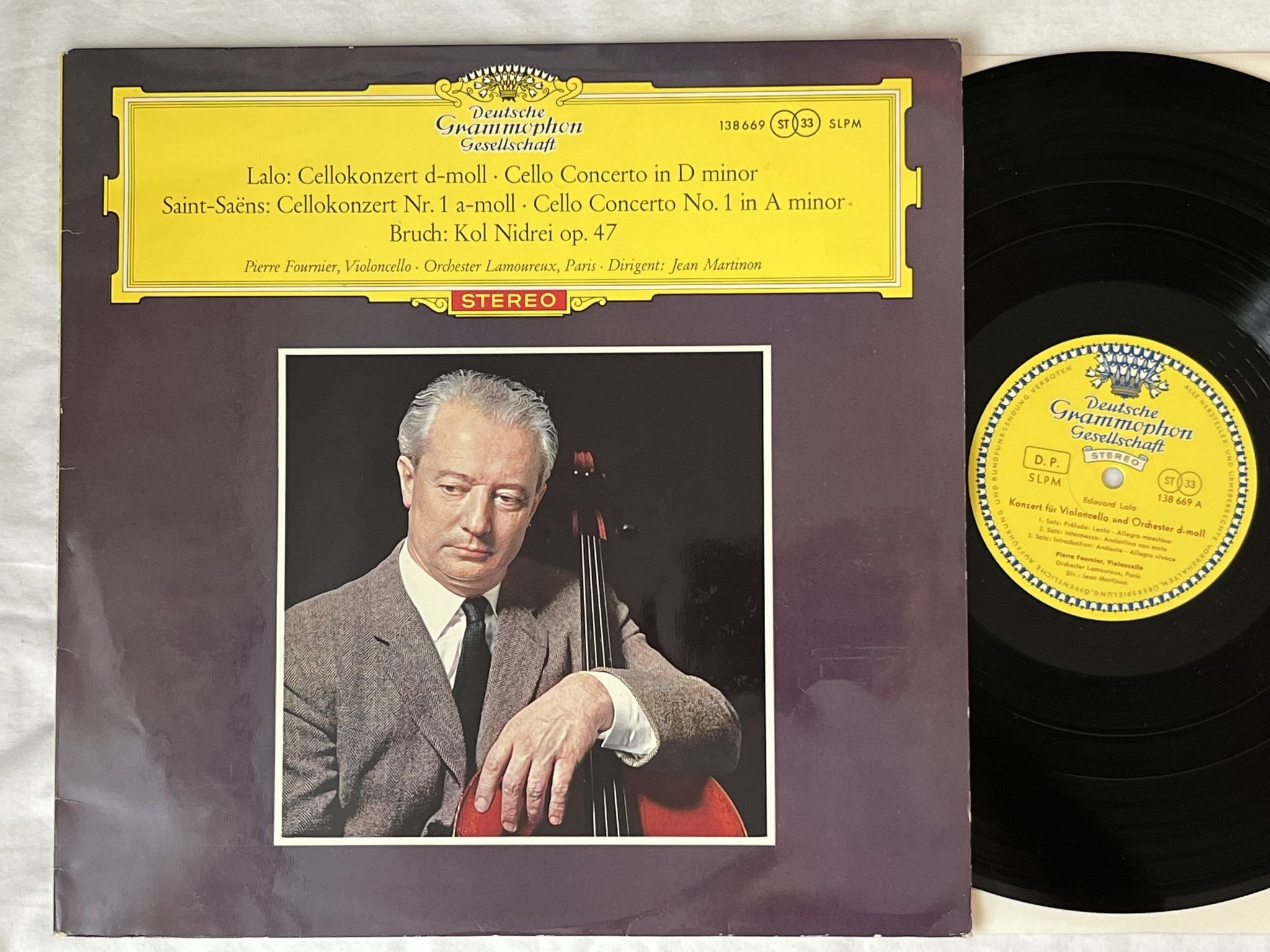 Omslagsbild för skivan PIERRE FOURNIER Lalo: cello concerto in D-minor LP -61 Ger DGG red 138 669