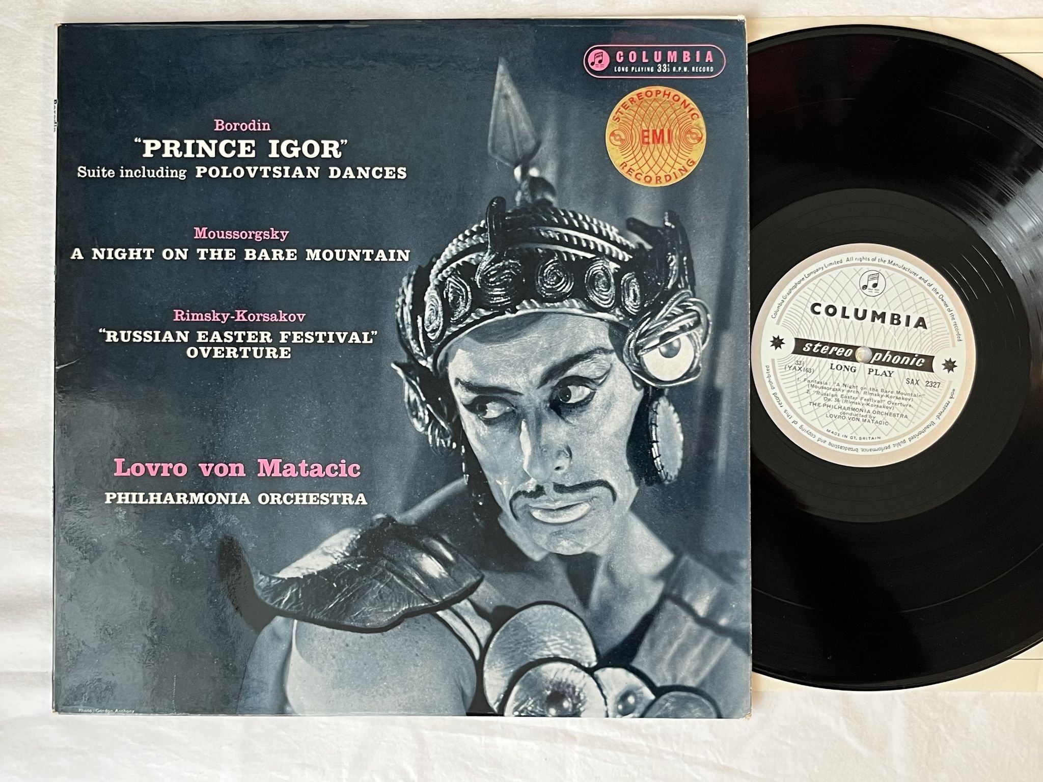 Omslagsbild för skivan THE PHILHARMONIA ORCHESTRA Borodin: Prince Igor LP -61 UK COLUMBIA SAX 2327