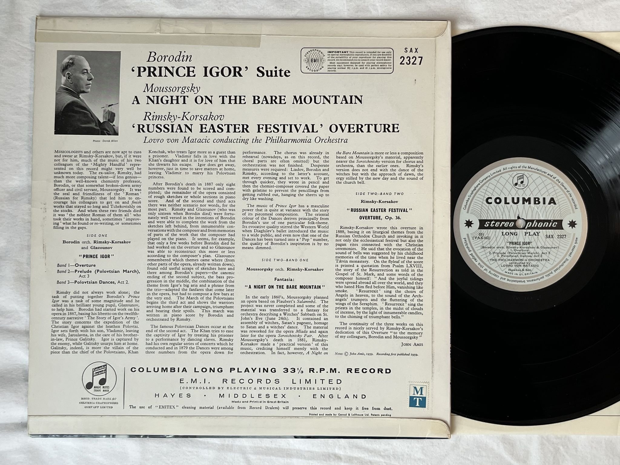 Omslagsbild för skivan THE PHILHARMONIA ORCHESTRA Borodin: Prince Igor LP -61 UK COLUMBIA SAX 2327