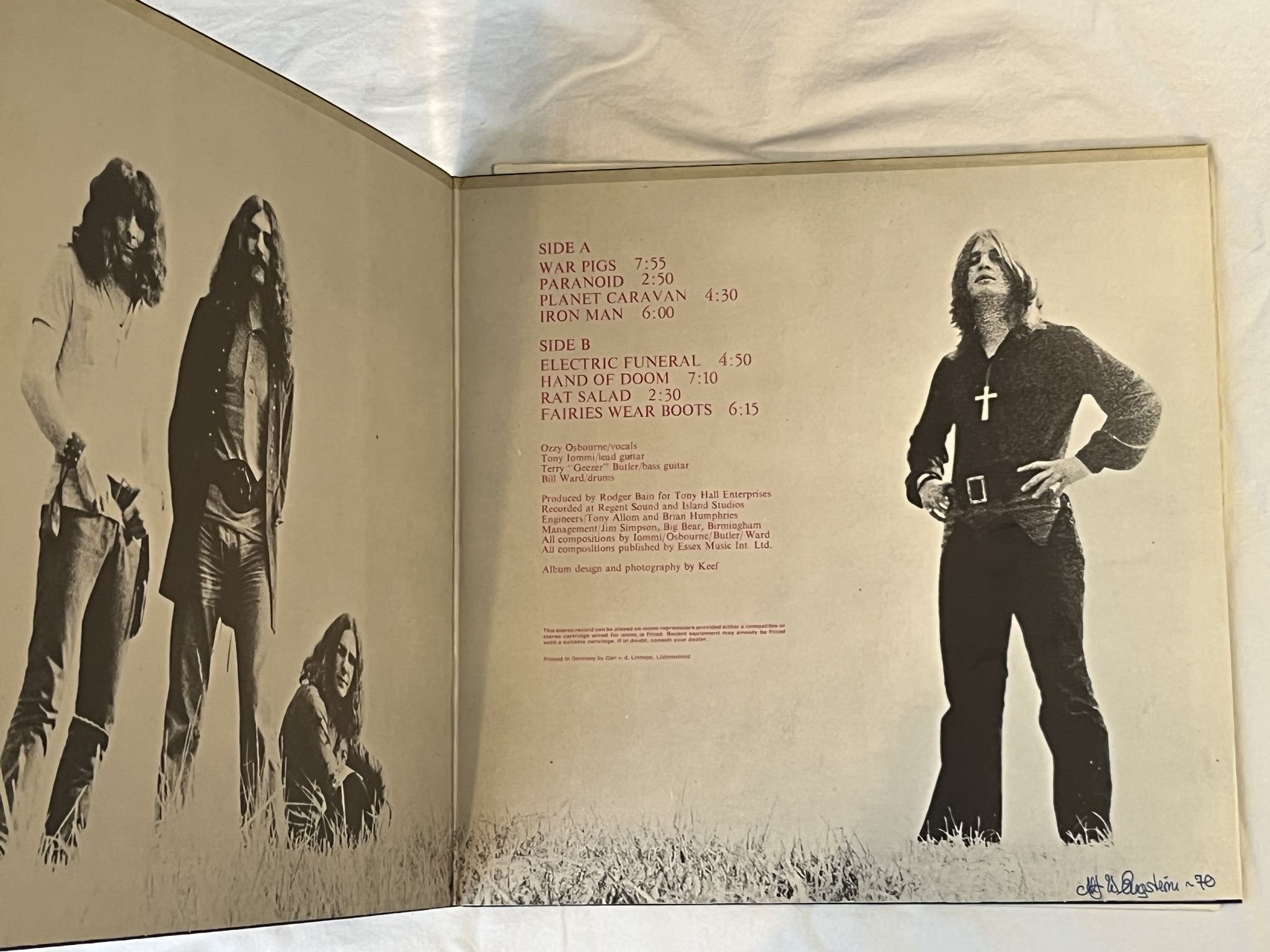 Omslagsbild för skivan BLACK SABBATH paranoid LP -70 Ger VERTIGO large swirl 6360 011