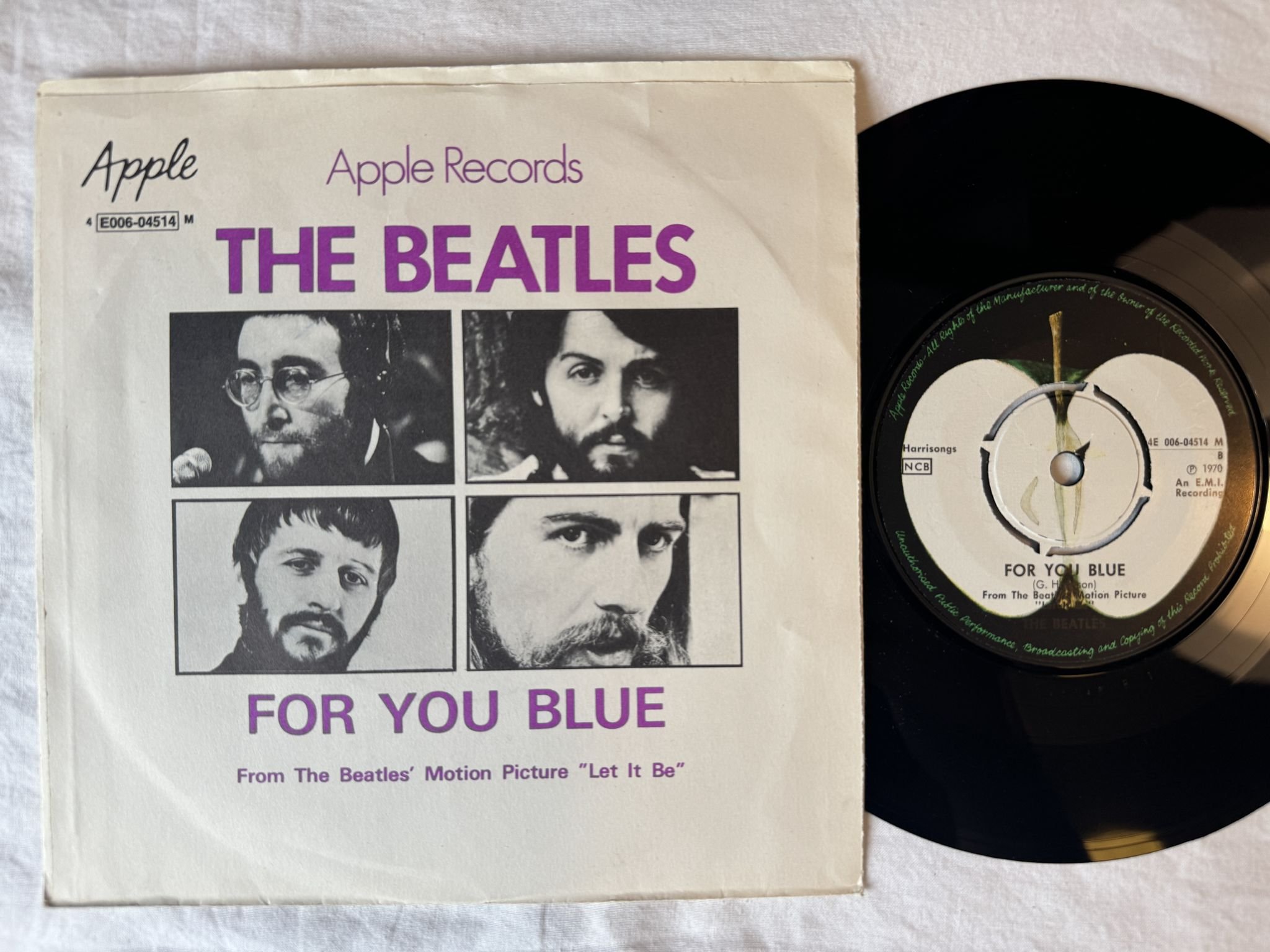 Omslagsbild för skivan THE BEATLES - for you blue "7"Single -70 ncb APPLE ** ULTRA RARE**