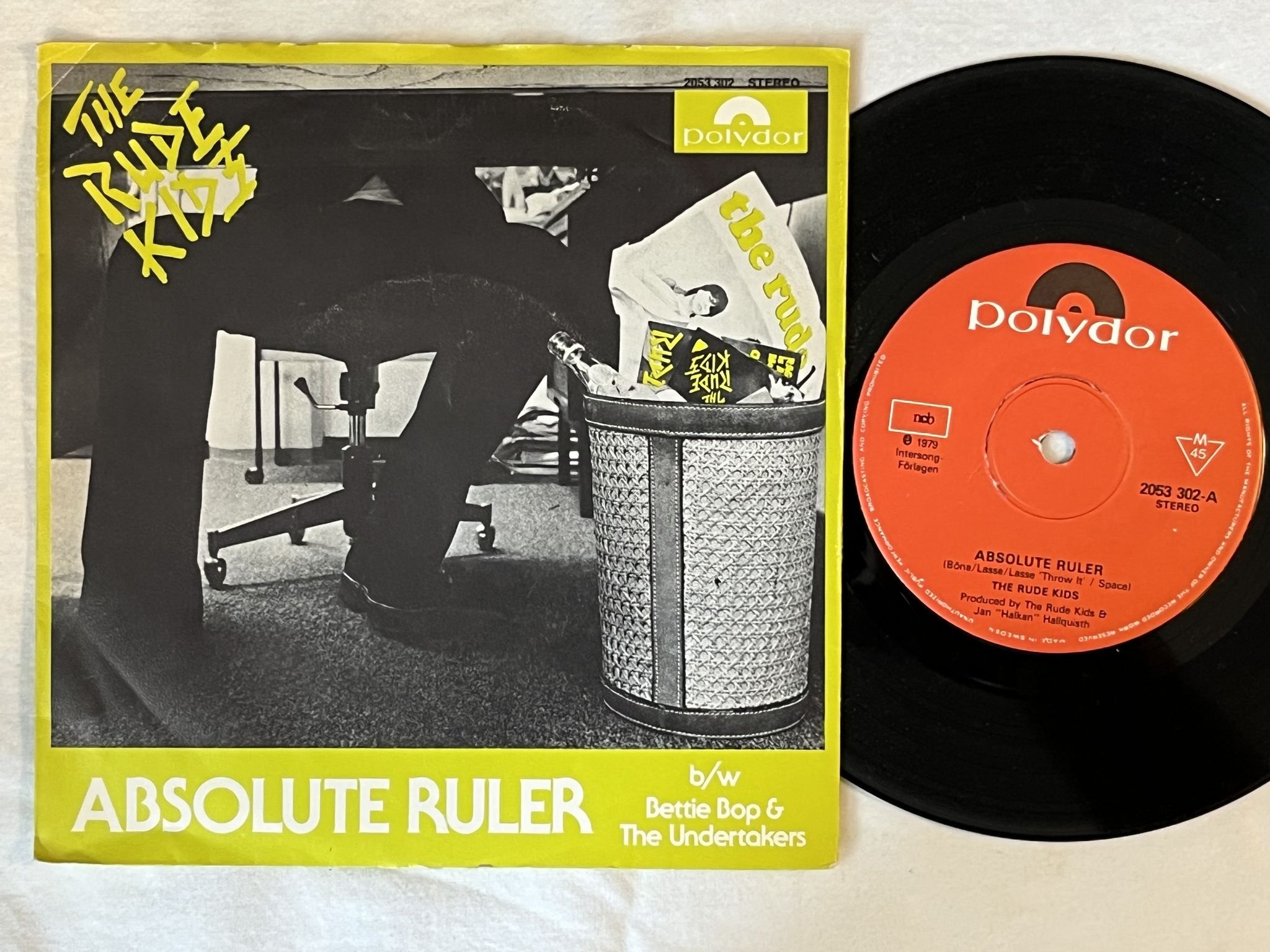 Omslagsbild för skivan THE RUDE KIDS absolute ruler "7" Single-79 SWE POLYDOR 2053 302