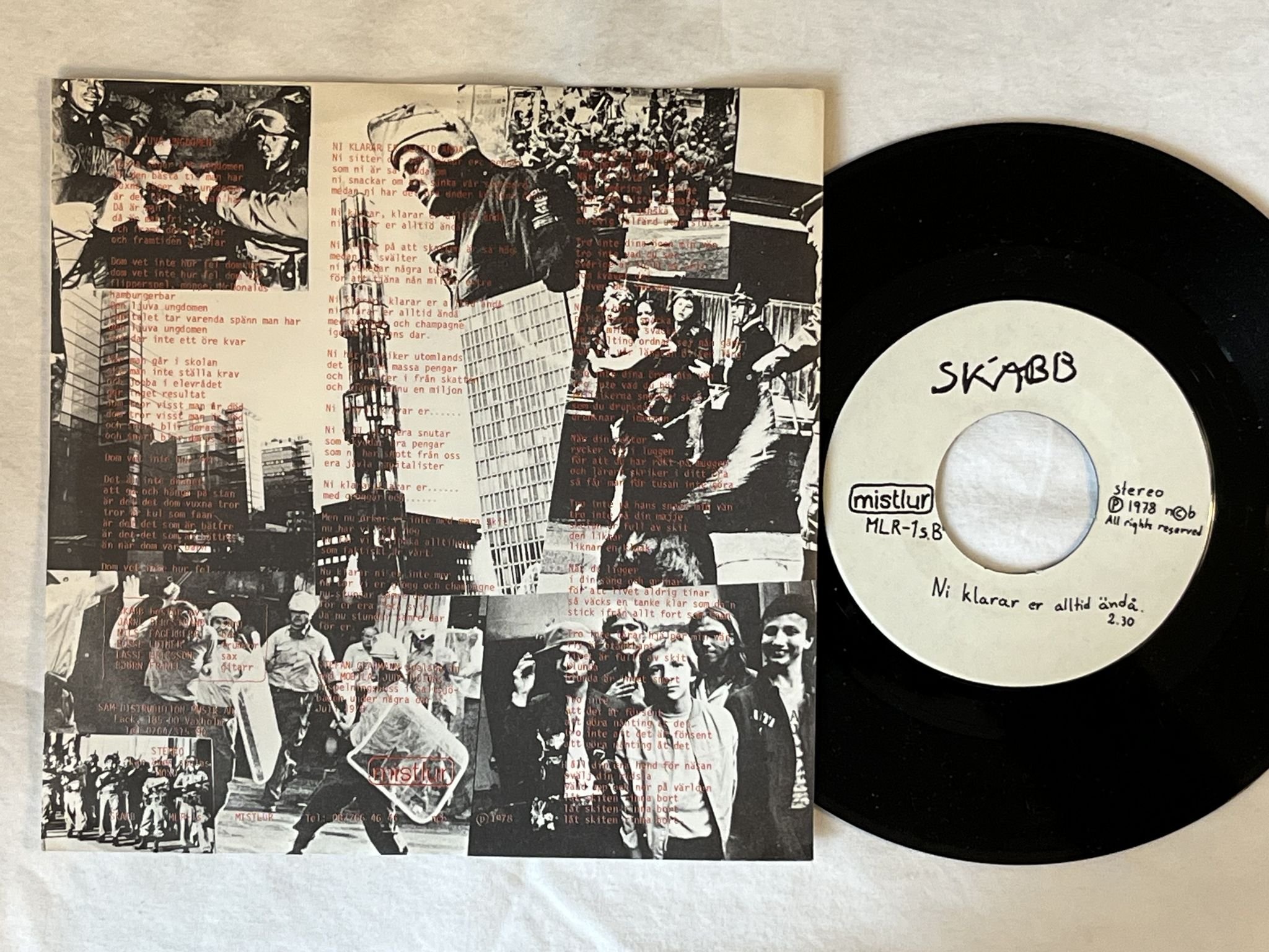 Omslagsbild för skivan SKABB skabb-78 "7"Single MLR-1s.B SWE Mistlur