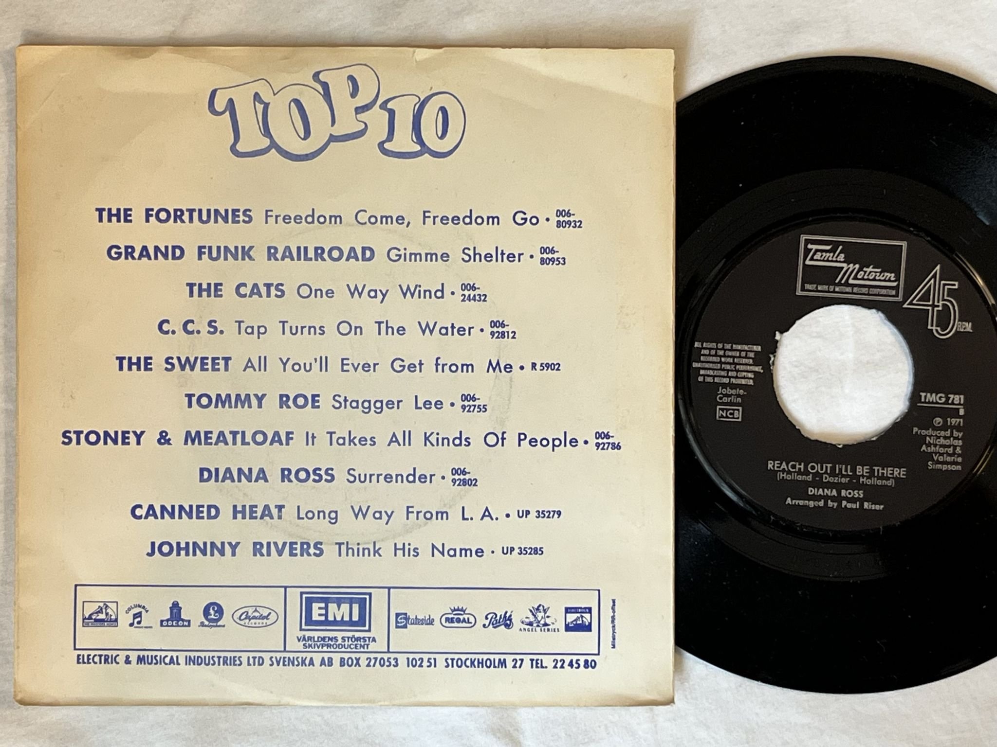 Omslagsbild för skivan DIANA ROSS I'm still waiting "7"Single -70 Tamla Motown TMG 781