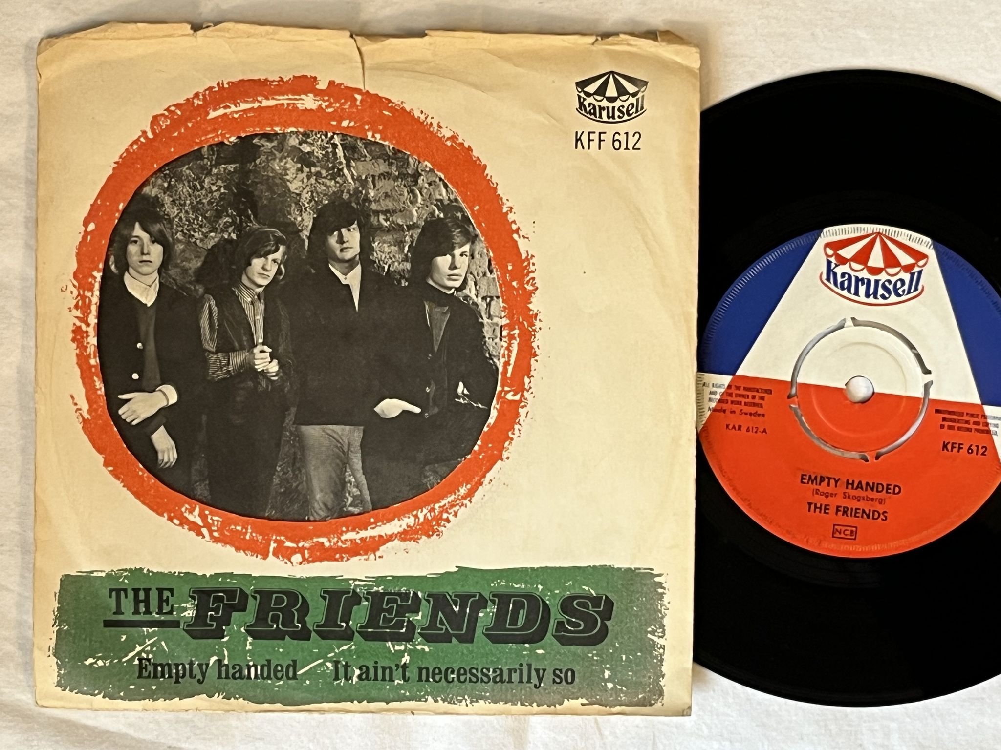 Omslagsbild för skivan THE FRIENDS empty handed It ain't necessarily so "7"Single -65 KFF 612 KARUSELL