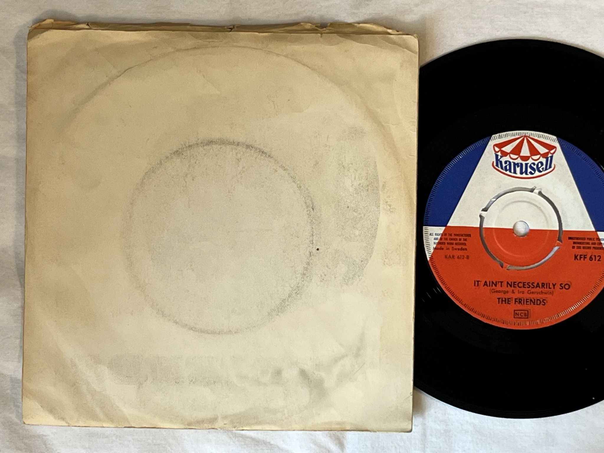 Omslagsbild för skivan THE FRIENDS empty handed It ain't necessarily so "7"Single -65 KFF 612 KARUSELL