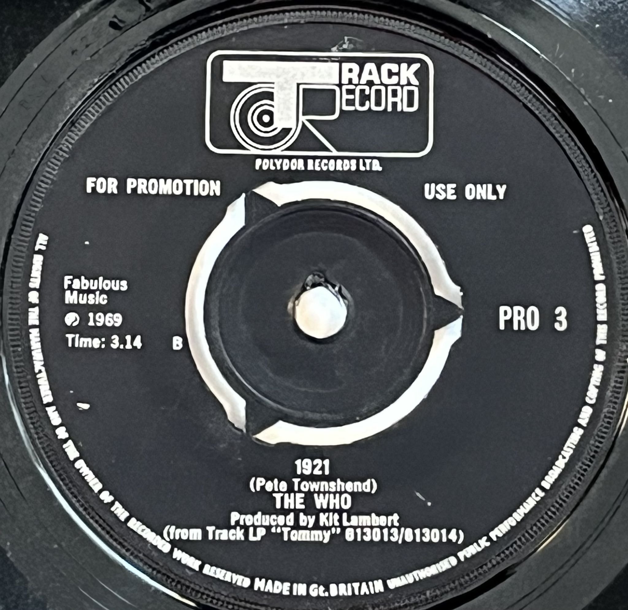 Omslagsbild för skivan THE WHO I'm free (PROMO) "7"Single-69 PRO 3 POLYDOR RECORDS