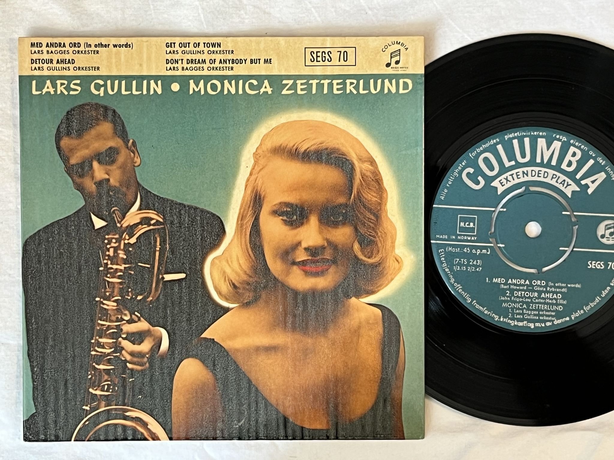 Omslagsbild för skivan MONICA ZETTERLUND med andra ord "7"Single-60 SWE SEGS 70 COLUMBIA ** Rare **