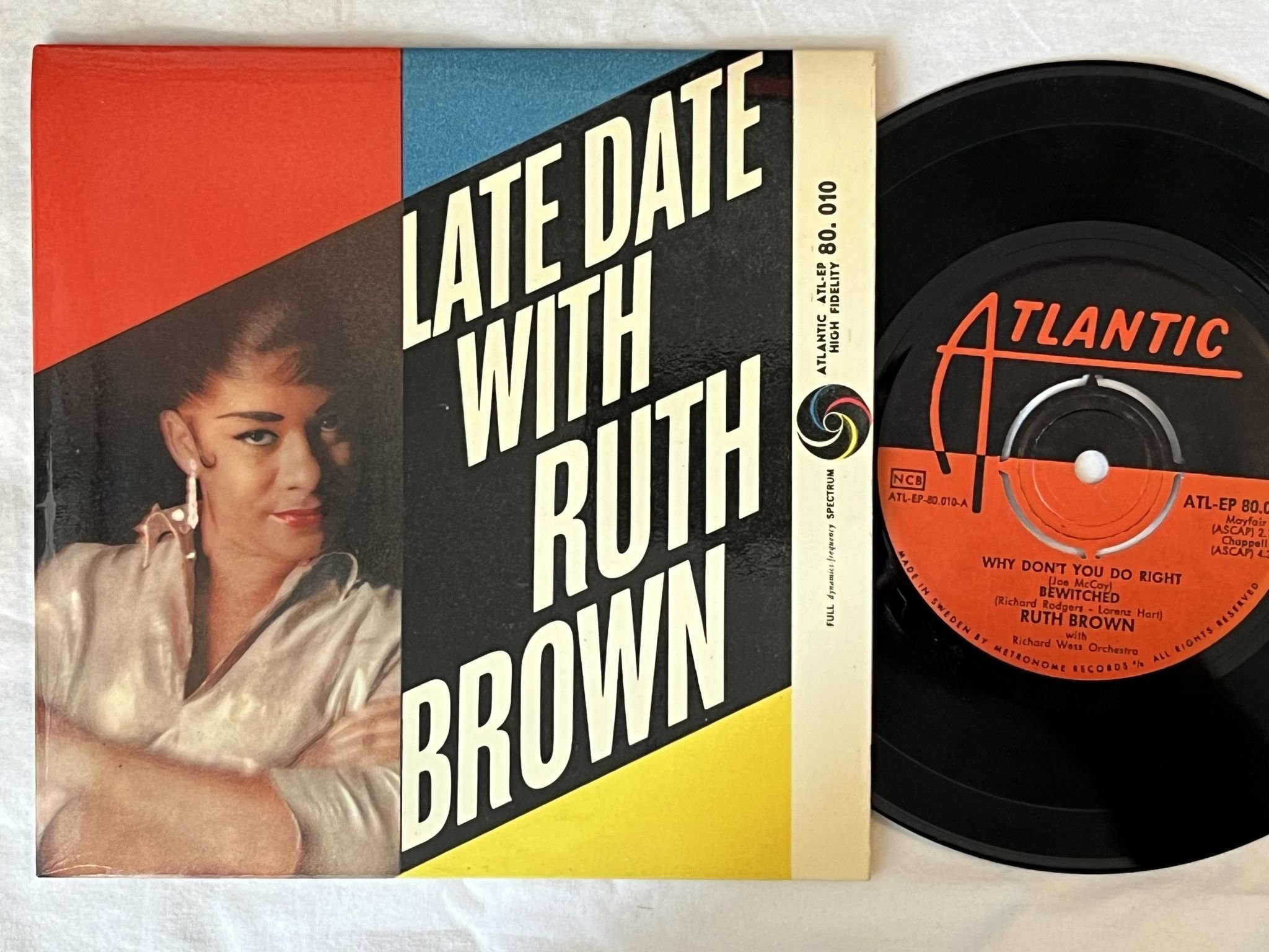 Omslagsbild för skivan RUTH BROWN late date with Ruth brown "7"Single-59 SWE ATL-EP 80.010 ATLANTIC